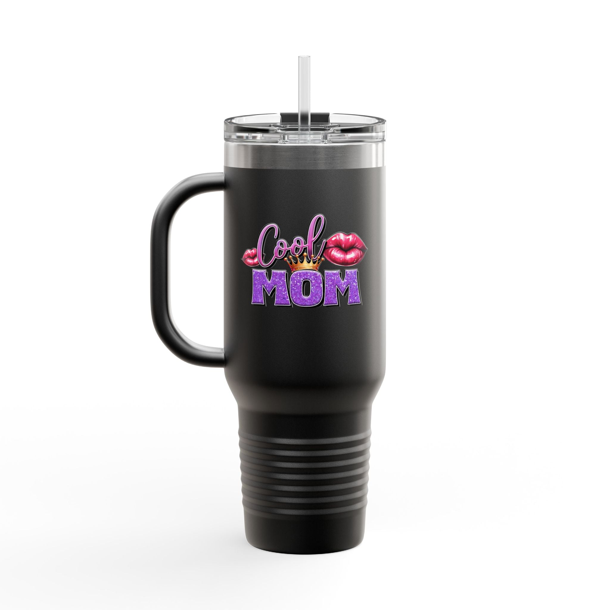 40oz Insulated Travel Mug – Loud Mom Lip Print (Keeps Drinks Hot & Cold)