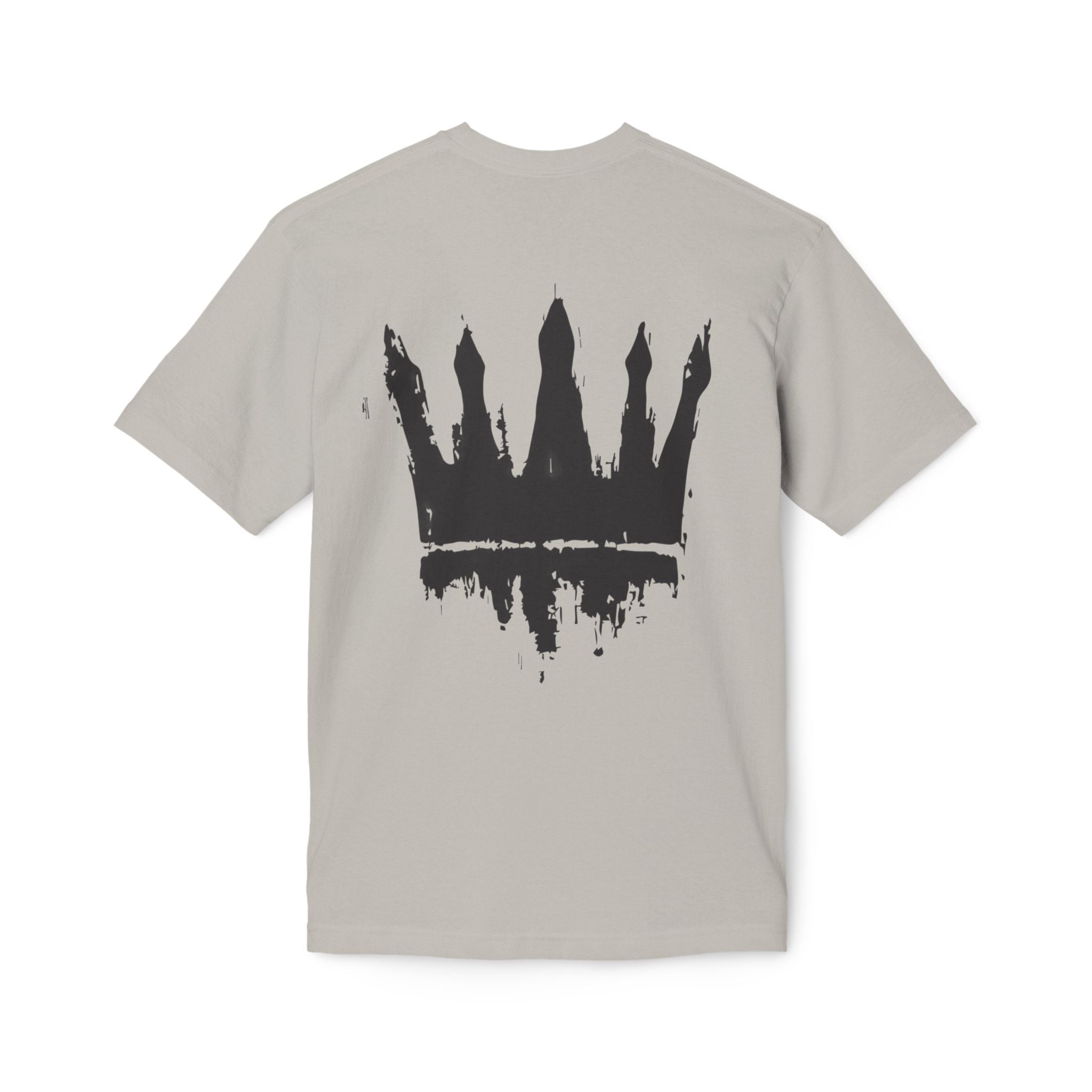 Crown Graphic T-Shirt — Grunge Black Paint Crown Back Print