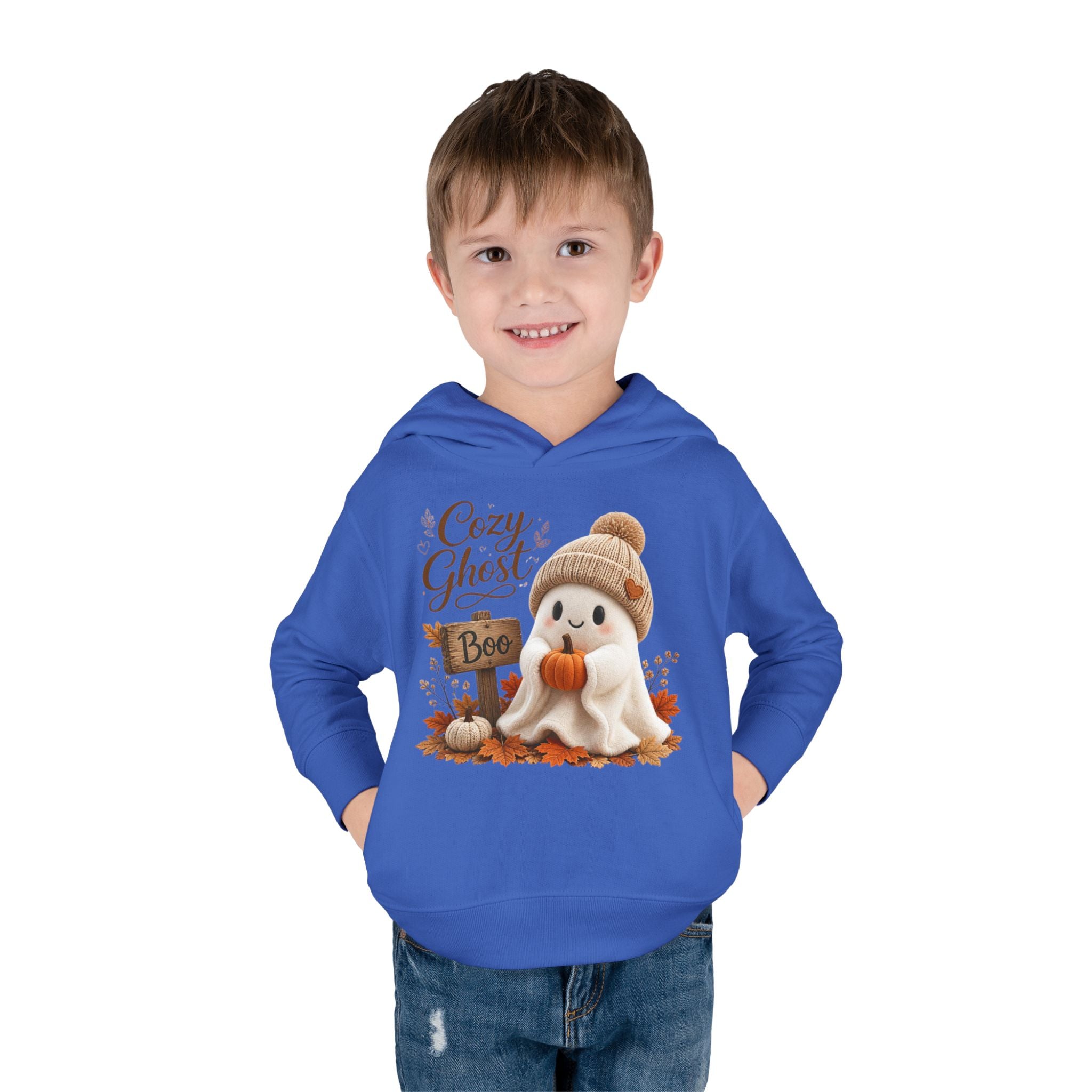 Toddler Hoodie – 'Cozy Ghost' Fall Halloween Pullover