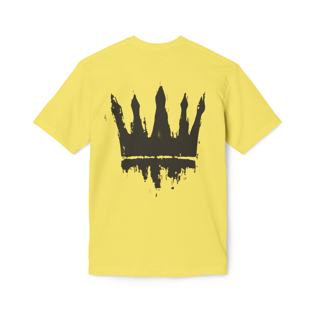Crown Graphic T-Shirt — Grunge Black Paint Crown Back Print