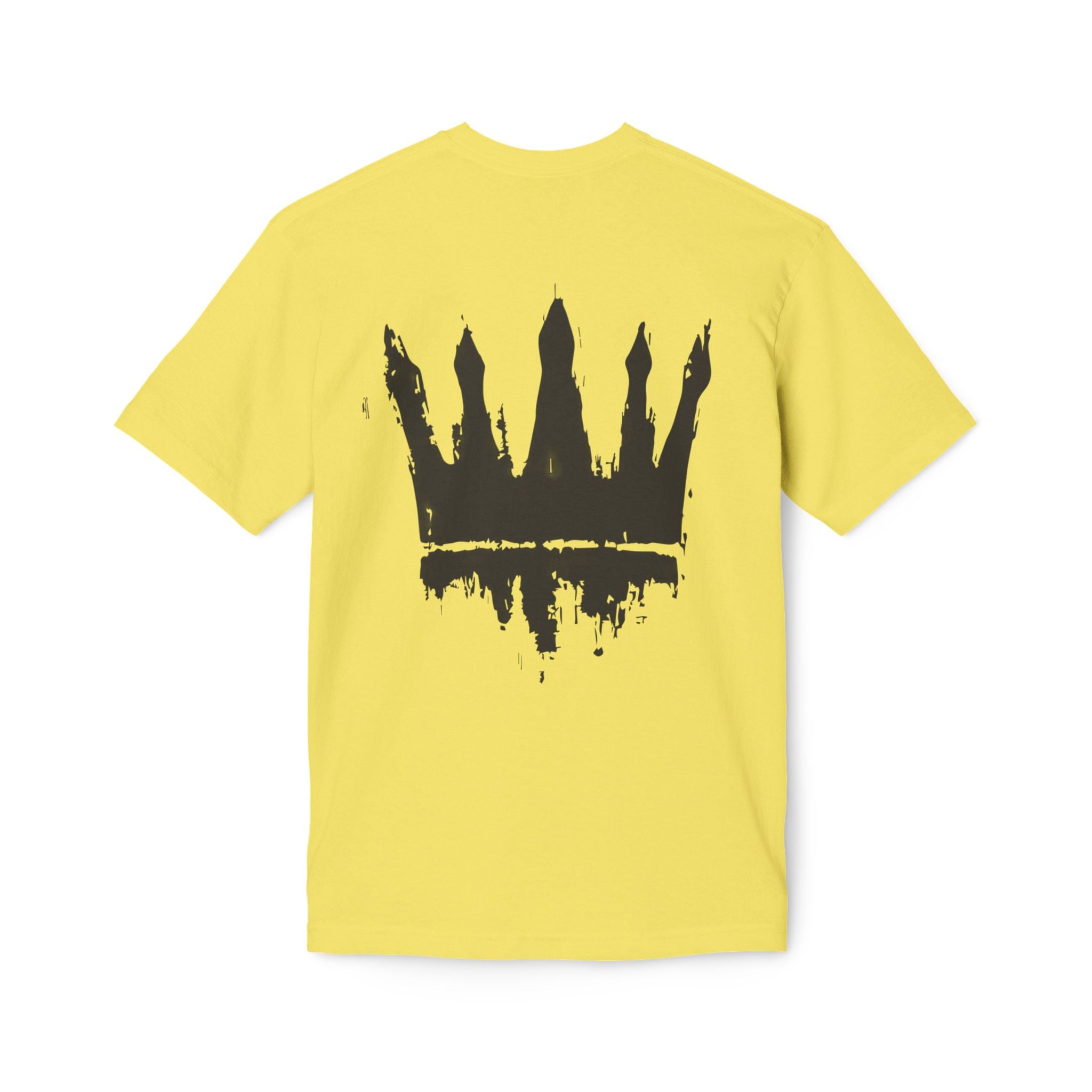 Crown Graphic T-Shirt — Grunge Black Paint Crown Back Print