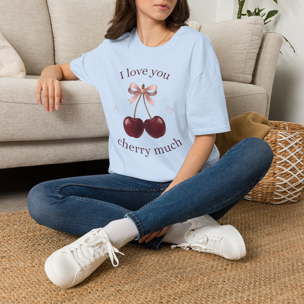 I Love You Cherry Much T-Shirt — Cute Cherry Graphic Valentine Tee