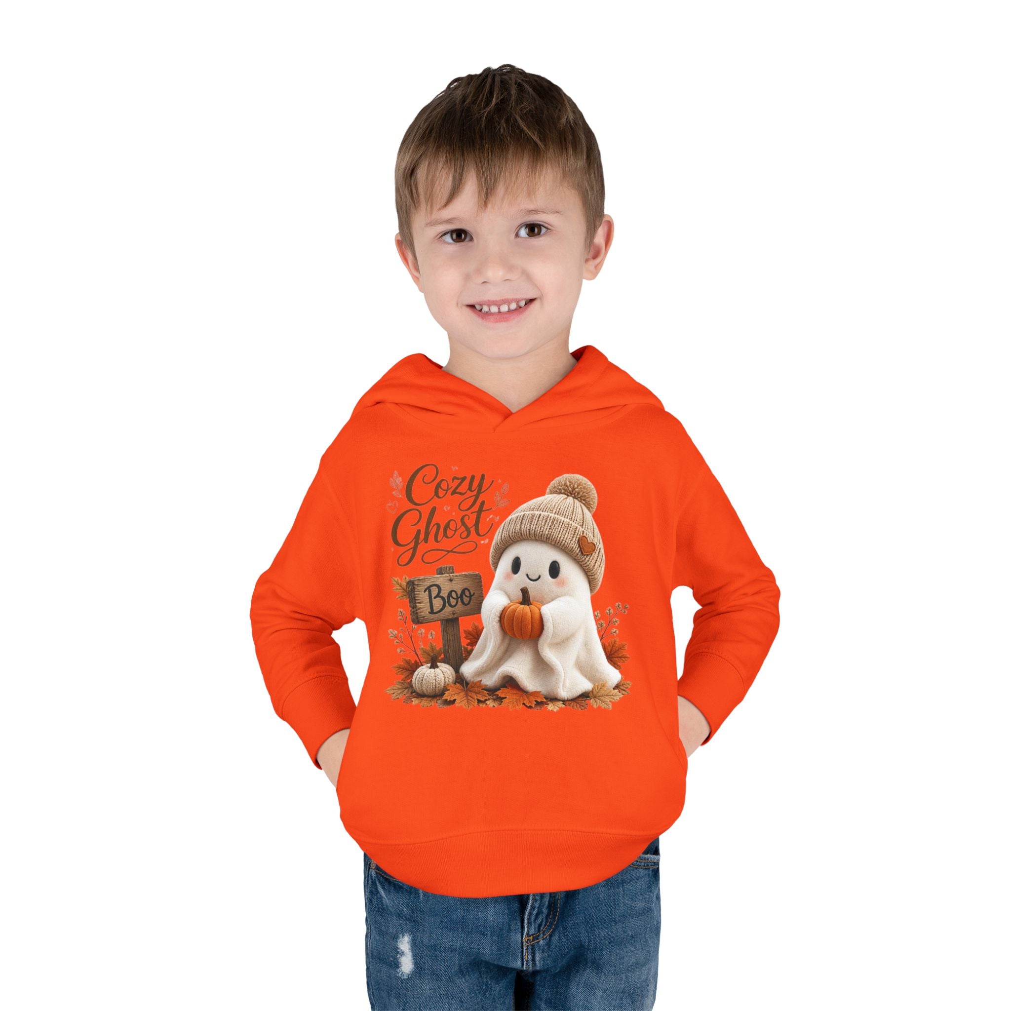 Toddler Hoodie – 'Cozy Ghost' Fall Halloween Pullover