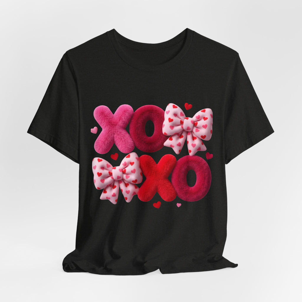 XOXO Bow Hearts T-Shirt | Love Scribble Back Tee