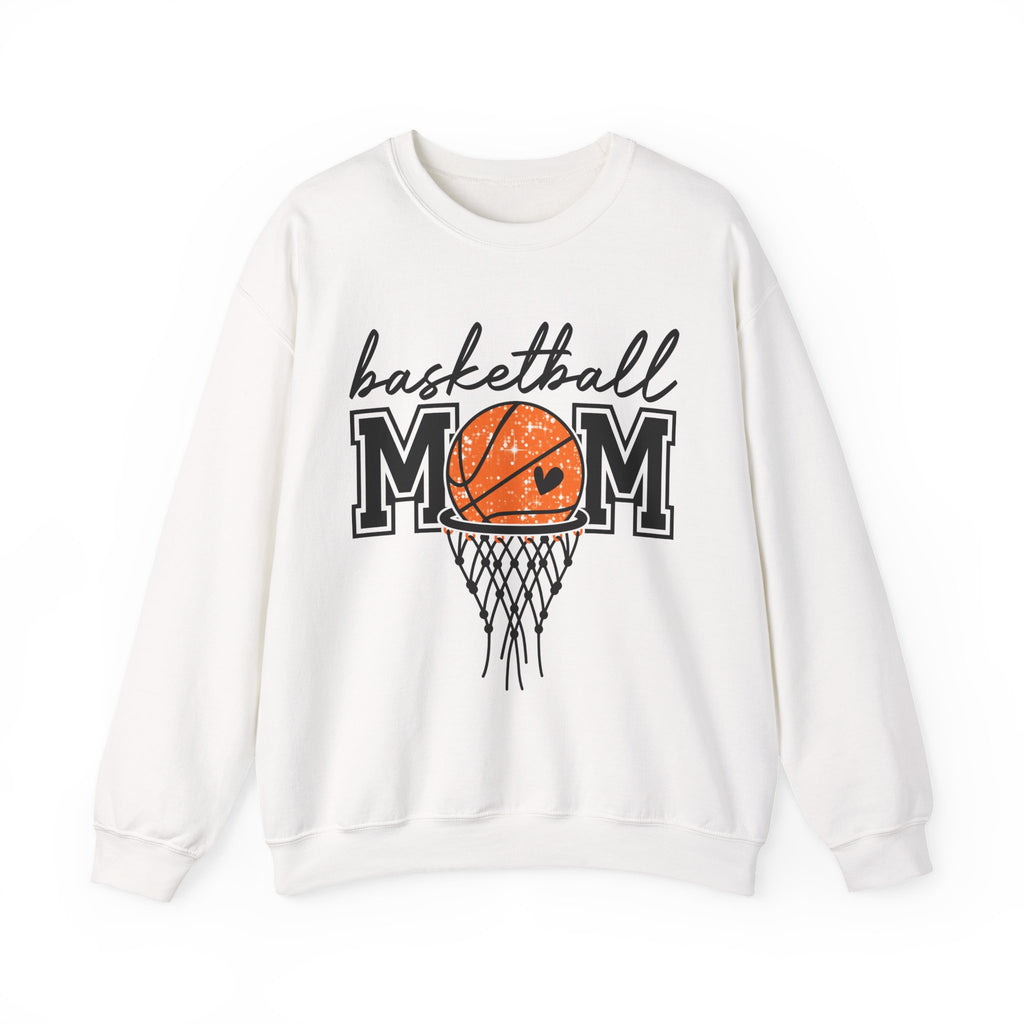 Basketball Mom Crewneck Sweatshirt — Mom Basketball Shirt with Hoop Graphic