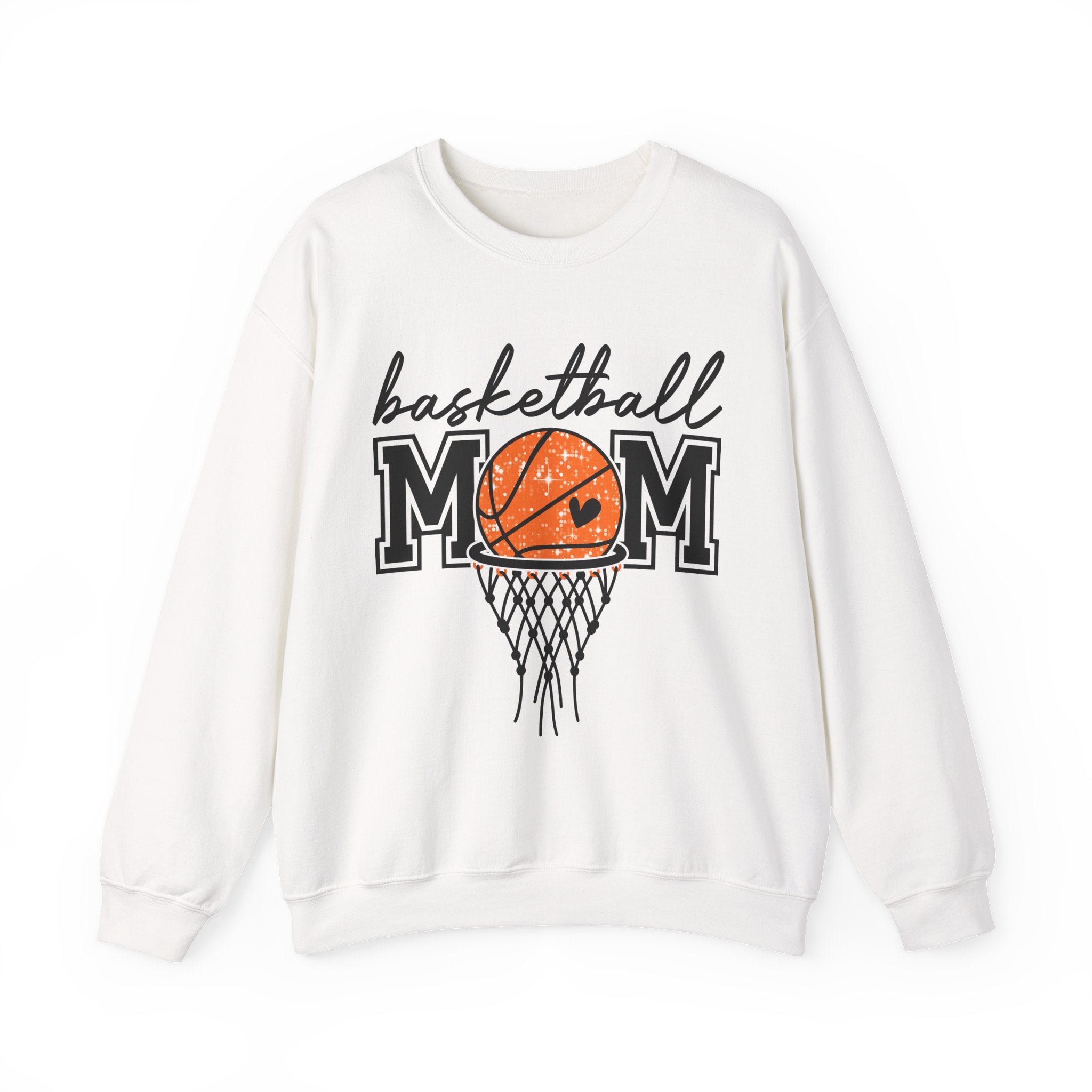 Basketball Mom Crewneck Sweatshirt — Mom Basketball Shirt with Hoop Graphic
