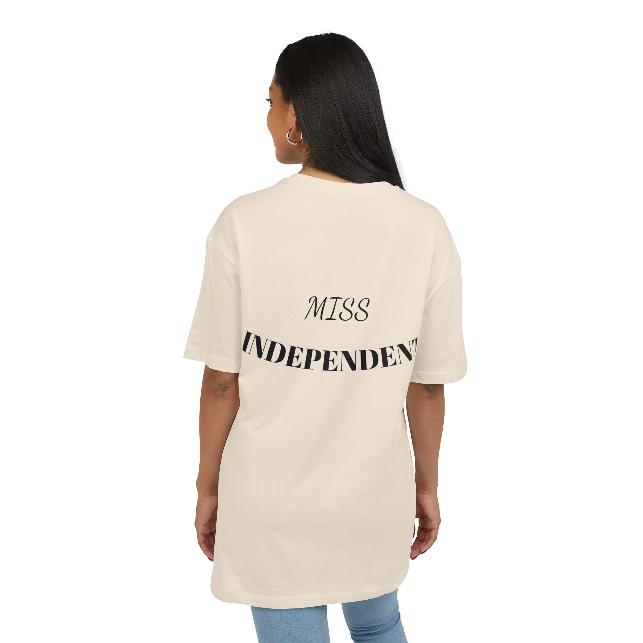 Miss Independent Oversized Tee — Feminine Empowerment Graphic T-Shirt