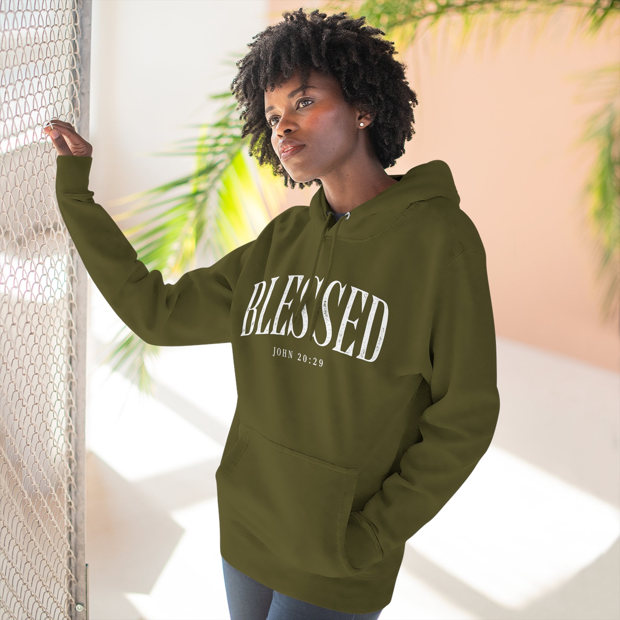 Blessed Fleece Hoodie — Cozy "BLESSED" Pullover for Faith & Everyday Comfort