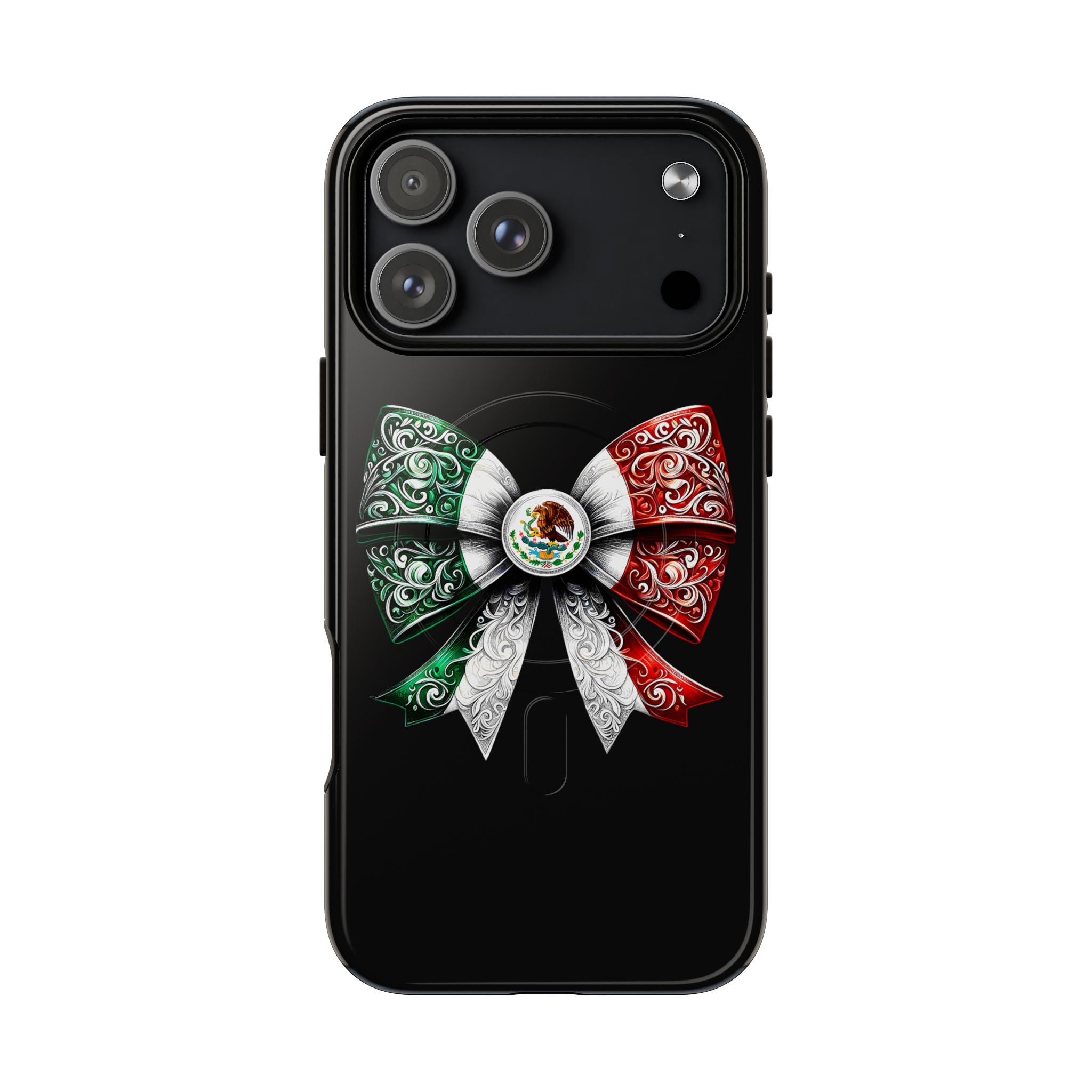Mexican Flag Bow Tough Magnetic Phone Case — Patriotic Mexico iPhone Cover