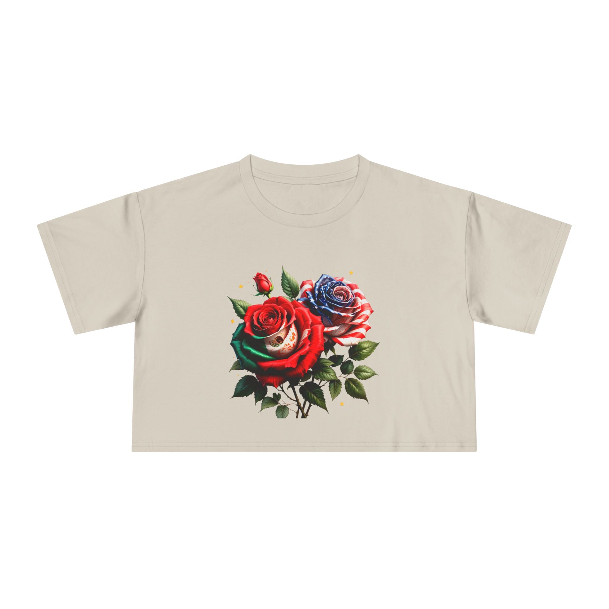 Rose Bouquet Crop Tee — Floral Vintage Rose Graphic Women's Crop Top
