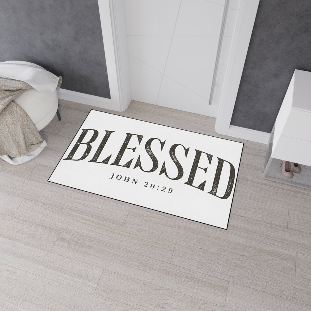 Blessed John 20:29 Floor Mat — Heavy Duty Welcome Mat