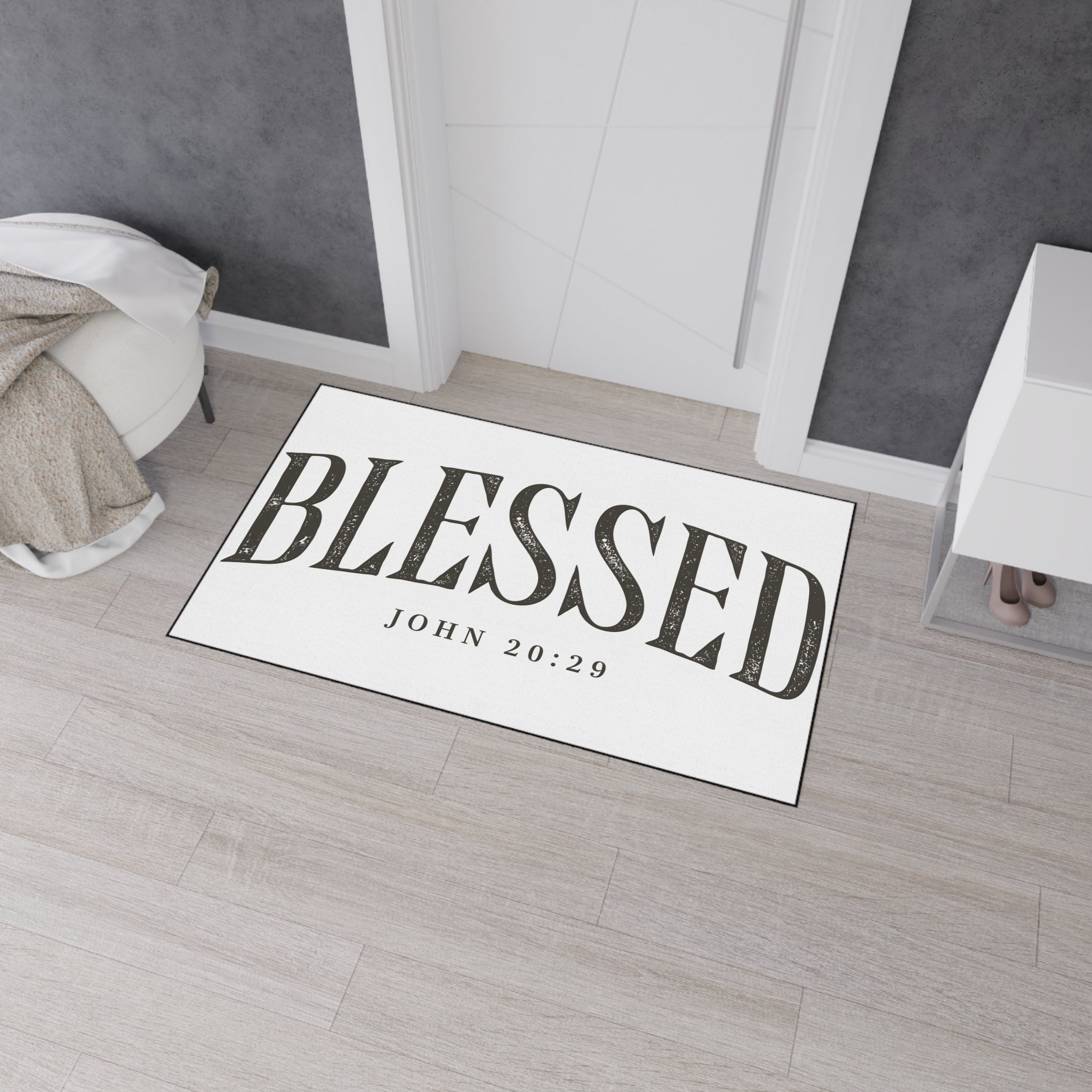 Blessed John 20:29 Floor Mat — Heavy Duty Welcome Mat