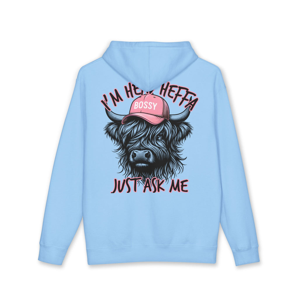 Bossy Heffa Hoodie — "I’m Her Heffa Just Ask Me" Highland Cow Pullover