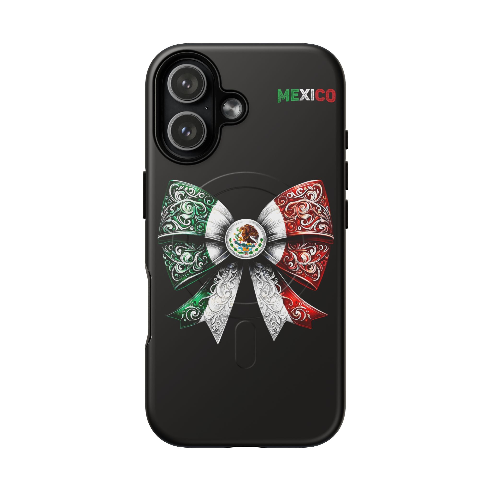Mexican Flag Bow Tough Magnetic Phone Case — Patriotic Mexico iPhone Cover