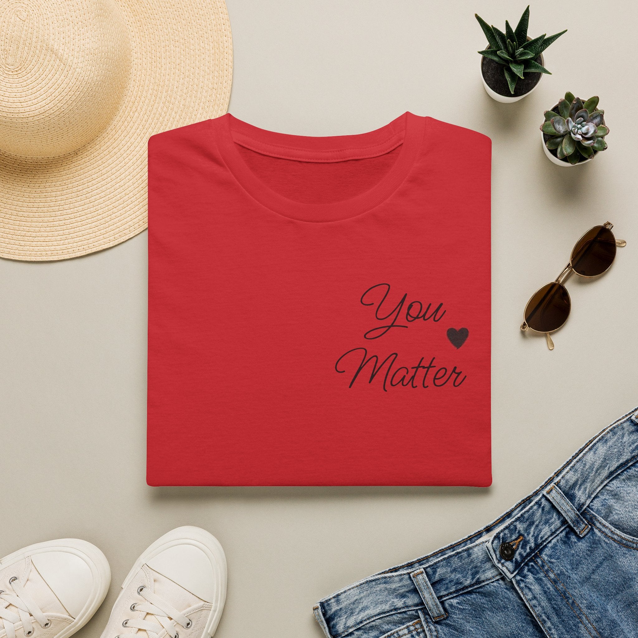 You Matter T-Shirt — Minimal Script Heart Inspirational Tee