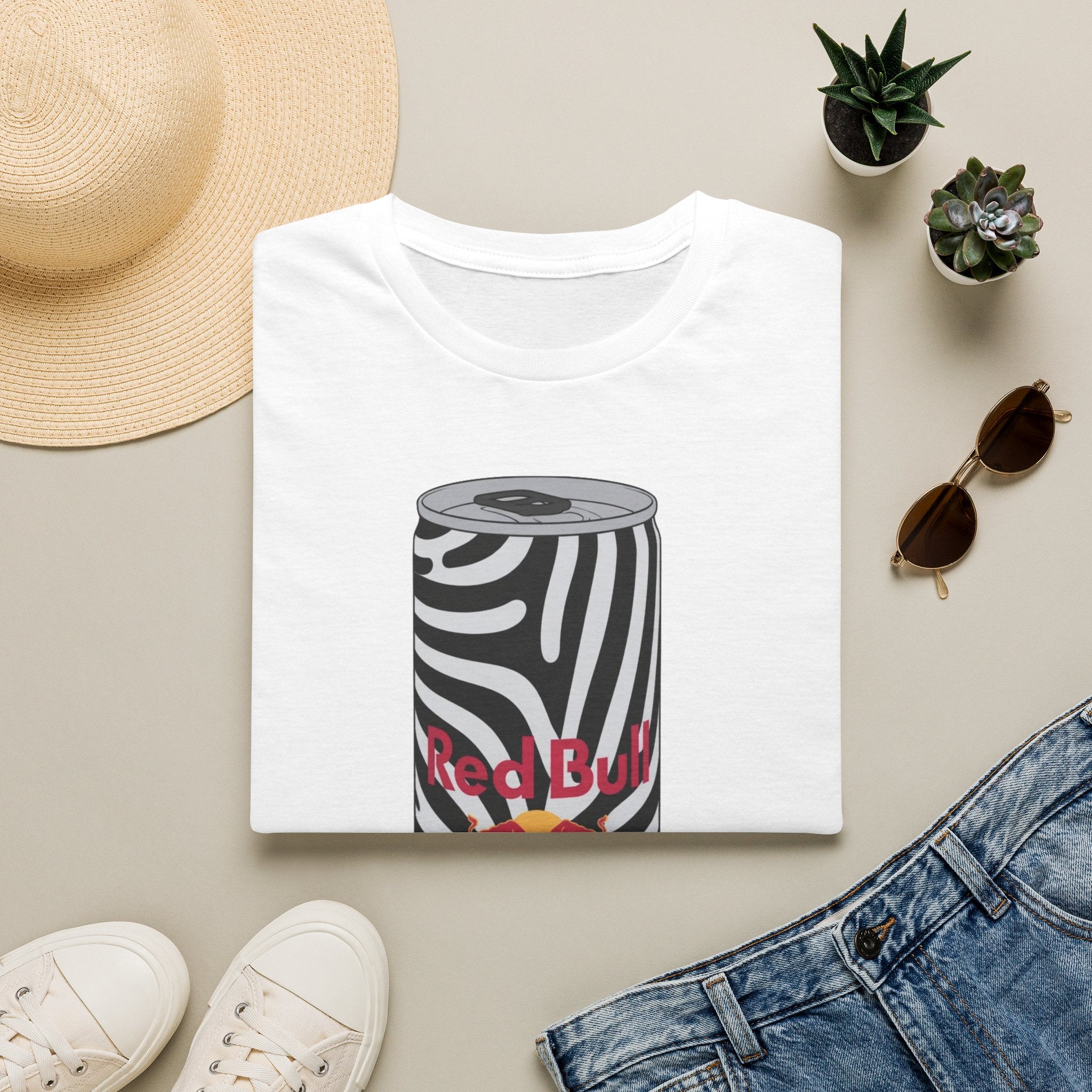 Zebra Can Graphic T-Shirt — Bold Retro Energy Drink Design