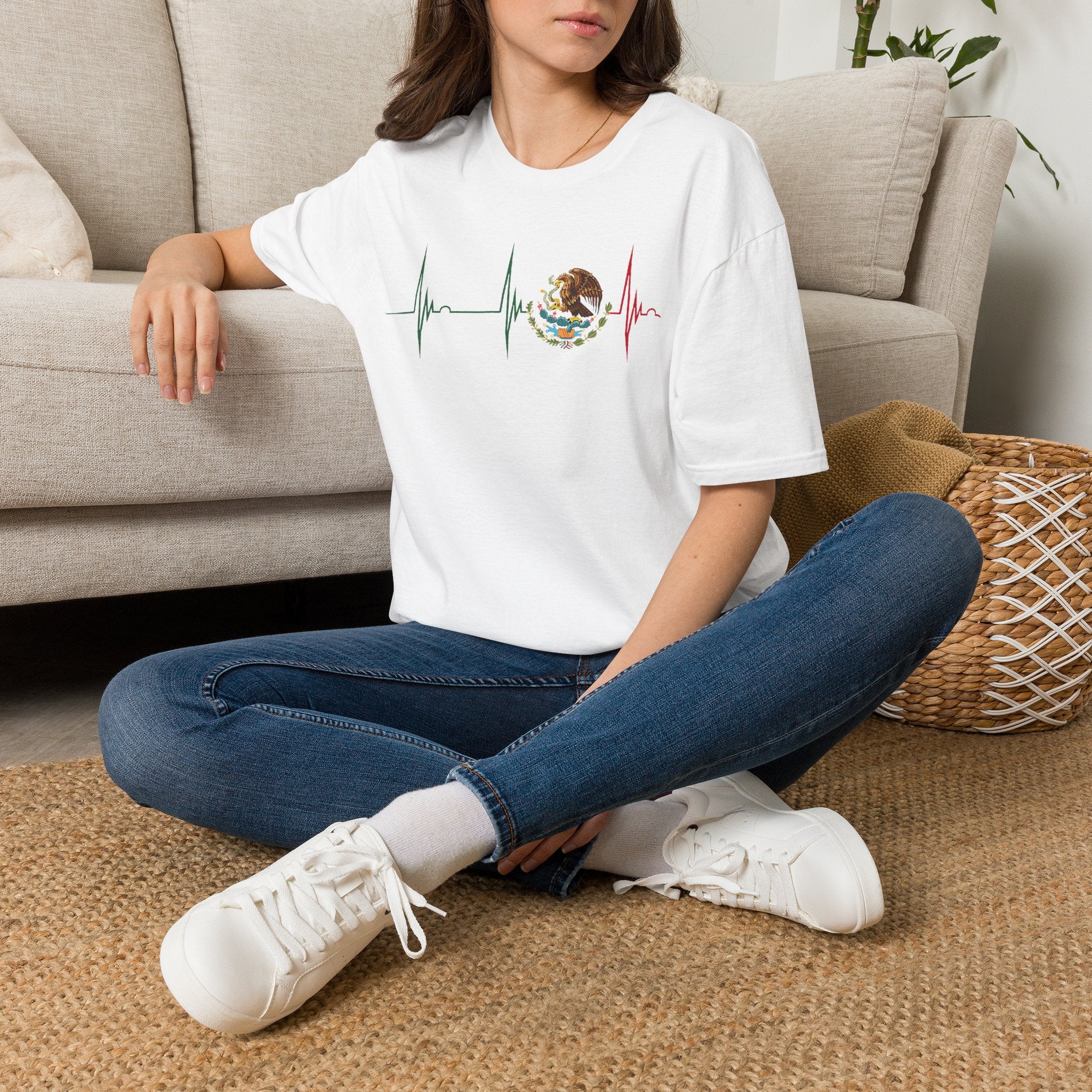Mexican Heartbeat T-Shirt — Mexican Flag Eagle ECG Graphic Tee