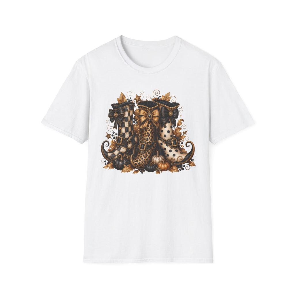 Leopard & Plaid Fall Boots Graphic T-Shirt