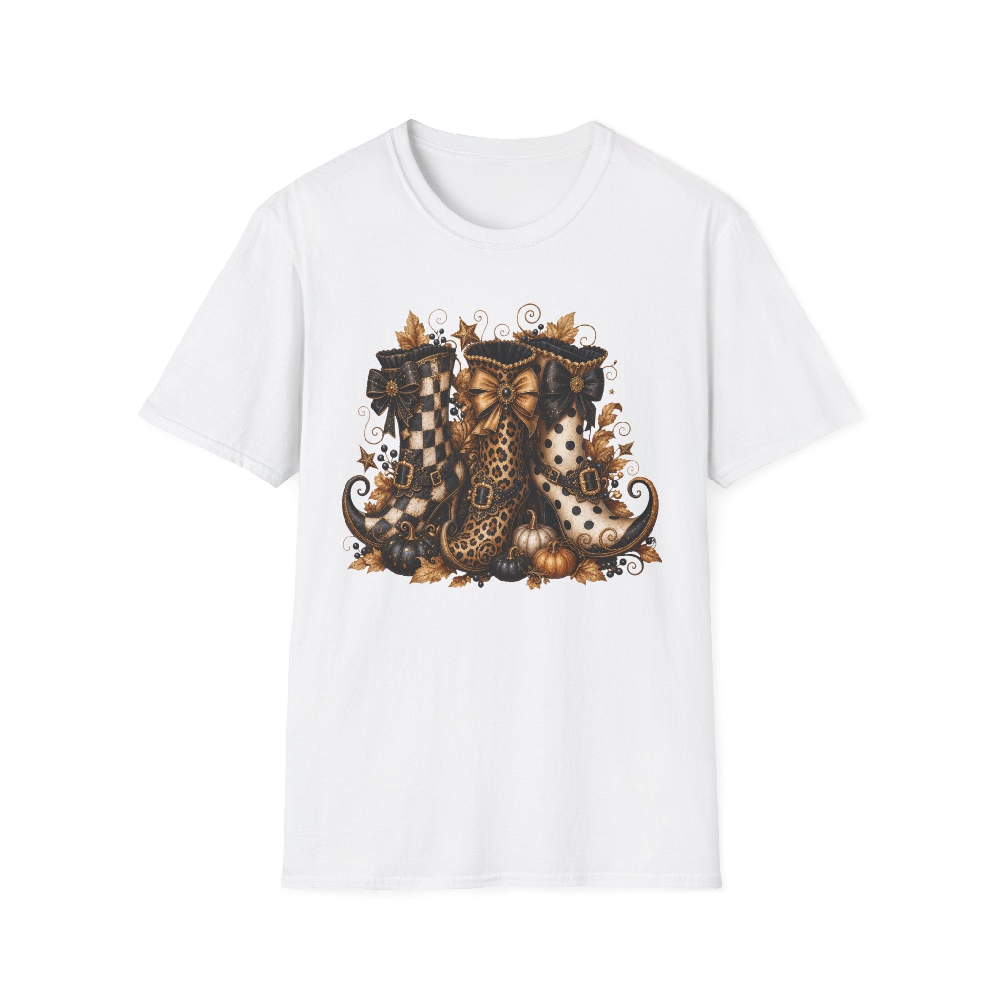 Leopard & Plaid Fall Boots Graphic T-Shirt