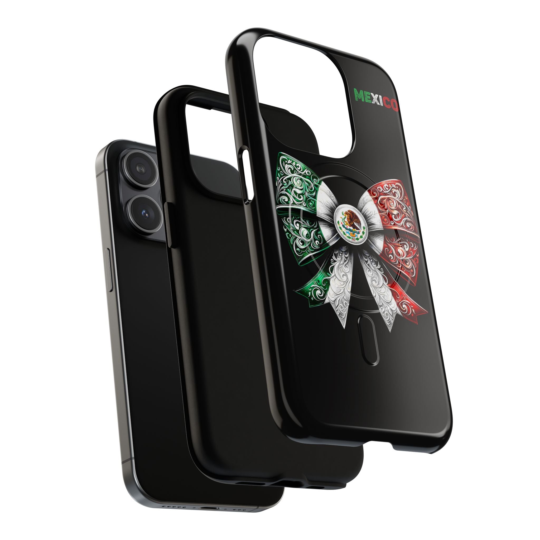 Mexican Flag Bow Tough Magnetic Phone Case — Patriotic Mexico iPhone Cover