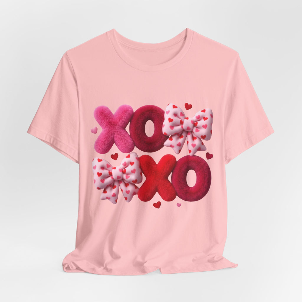 XOXO Bow Hearts T-Shirt | Love Scribble Back Tee
