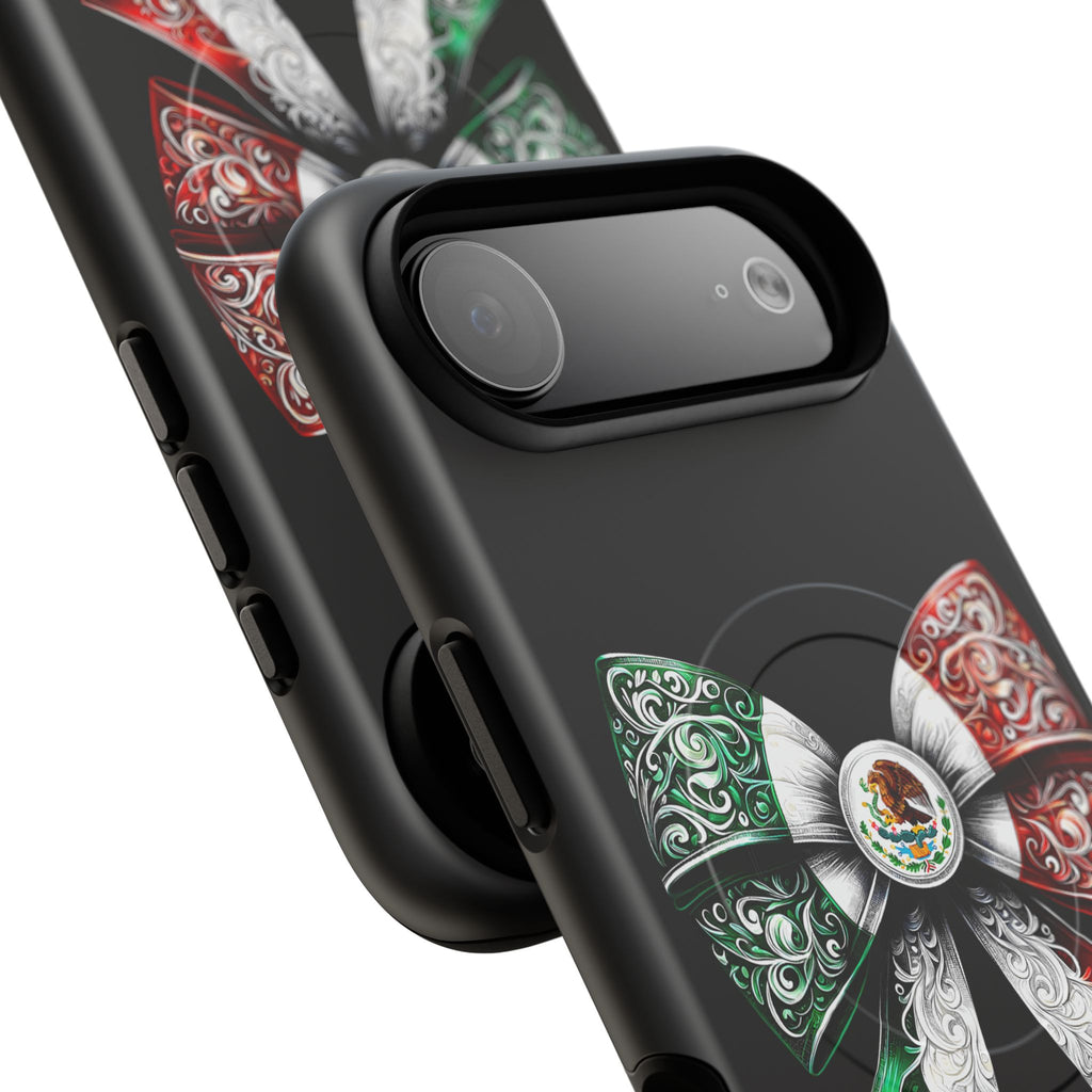 Mexican Flag Bow Tough Magnetic Phone Case — Patriotic Mexico iPhone Cover