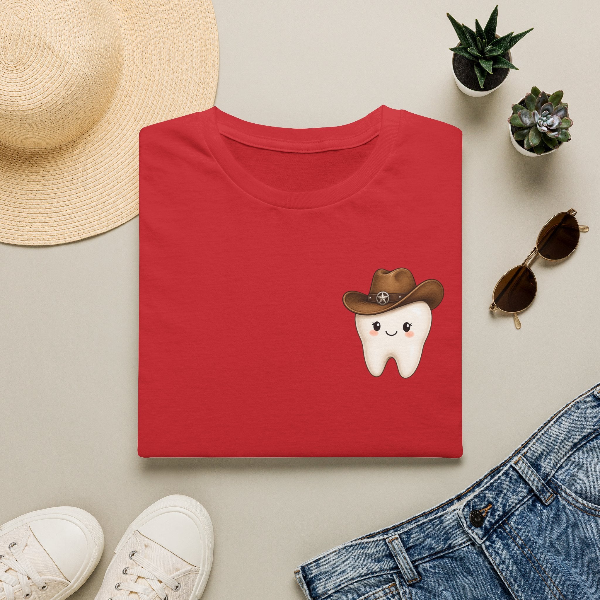 Cowboy Tooth Tee — Cute Western Dental Graphic T-Shirt