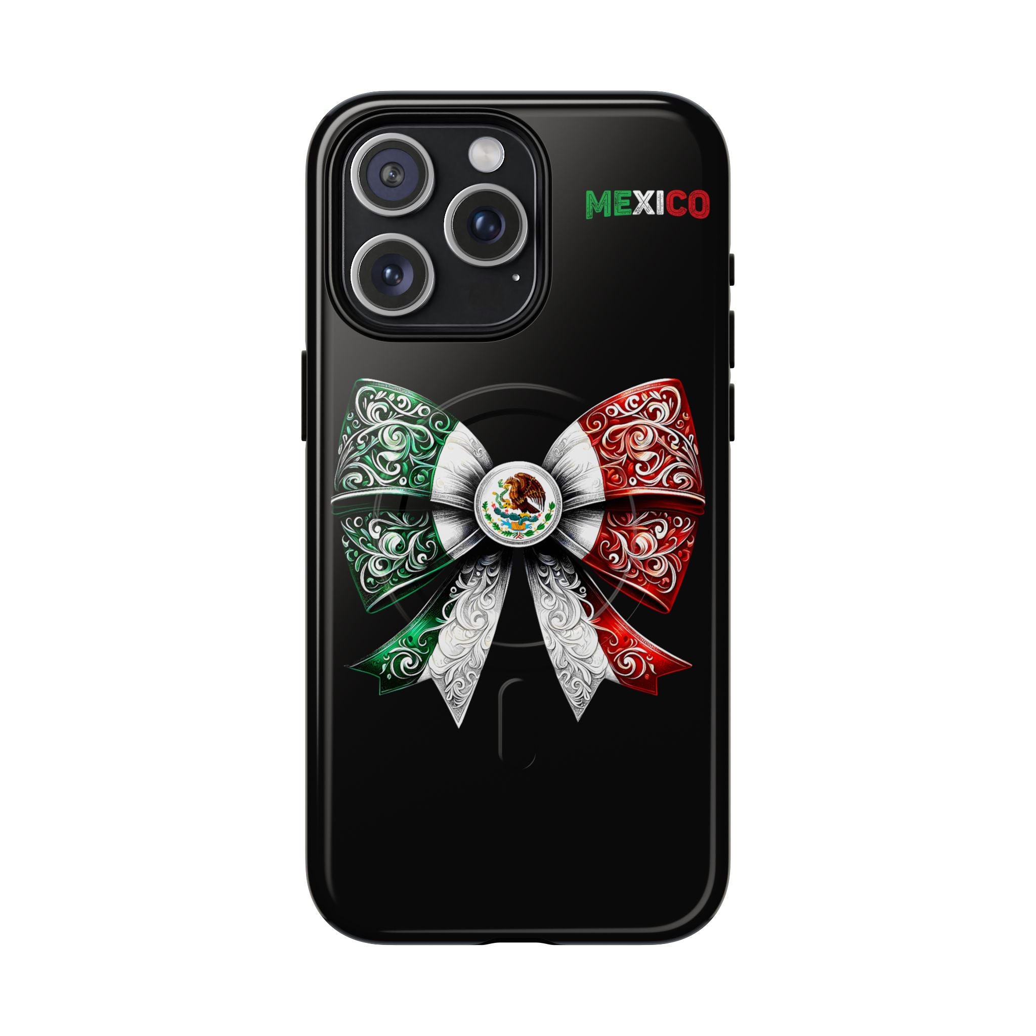 Mexican Flag Bow Tough Magnetic Phone Case — Patriotic Mexico iPhone Cover
