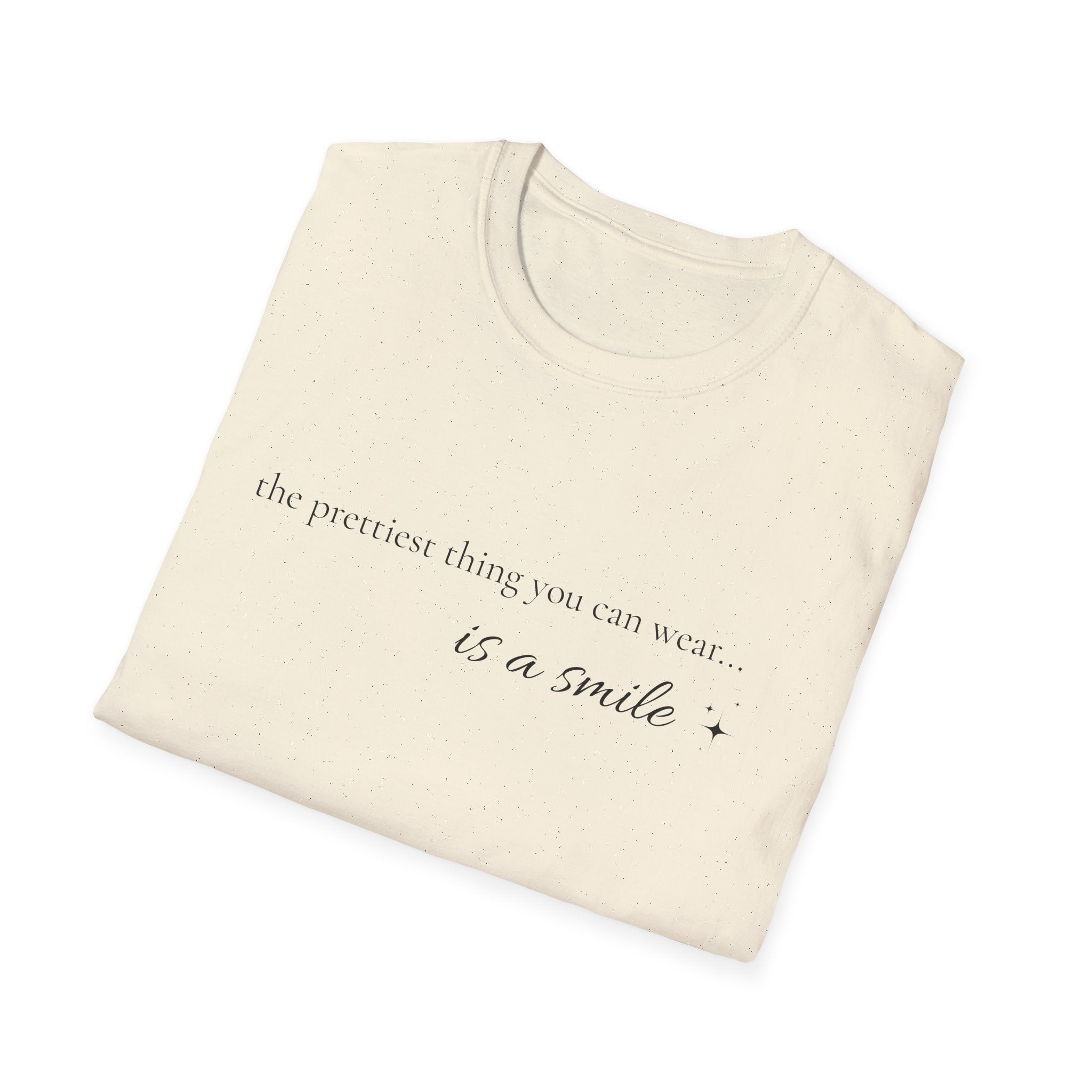 Smile Quote T-Shirt — "The Prettiest Thing You Can Wear is a Smile" Minimal Graphic Tee
