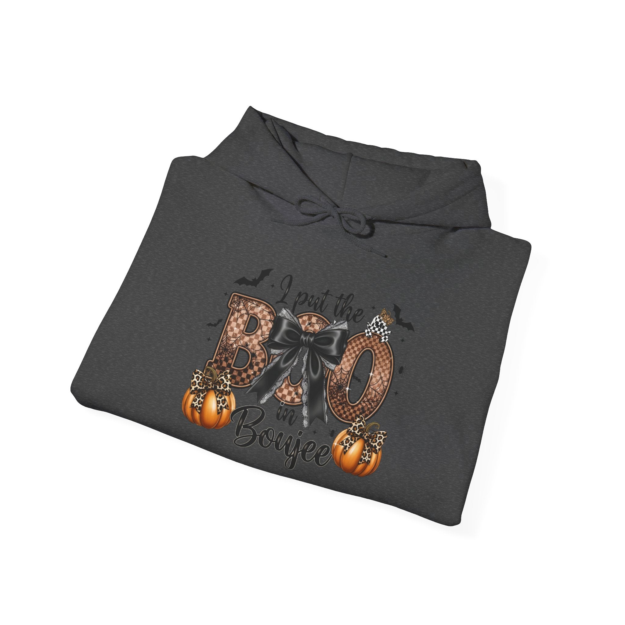 Halloween 'I Put the Boo in Boujee' Hoodie — Pumpkin Bat Spooky Chic Pullover