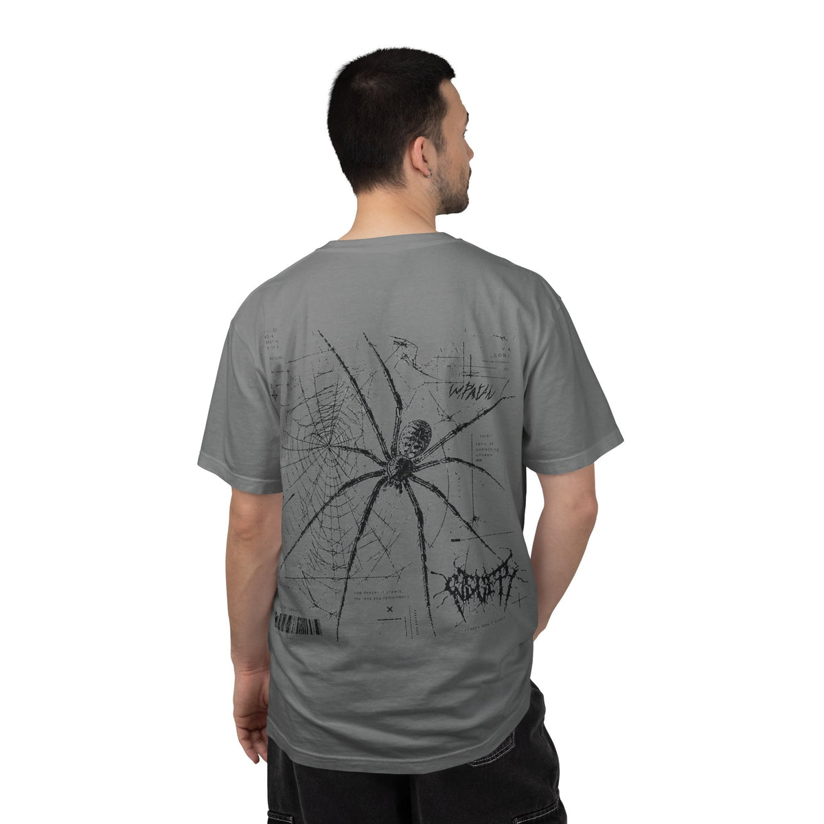 Spider Web Graphic T‑Shirt — Black Line Art Spiderback Tee