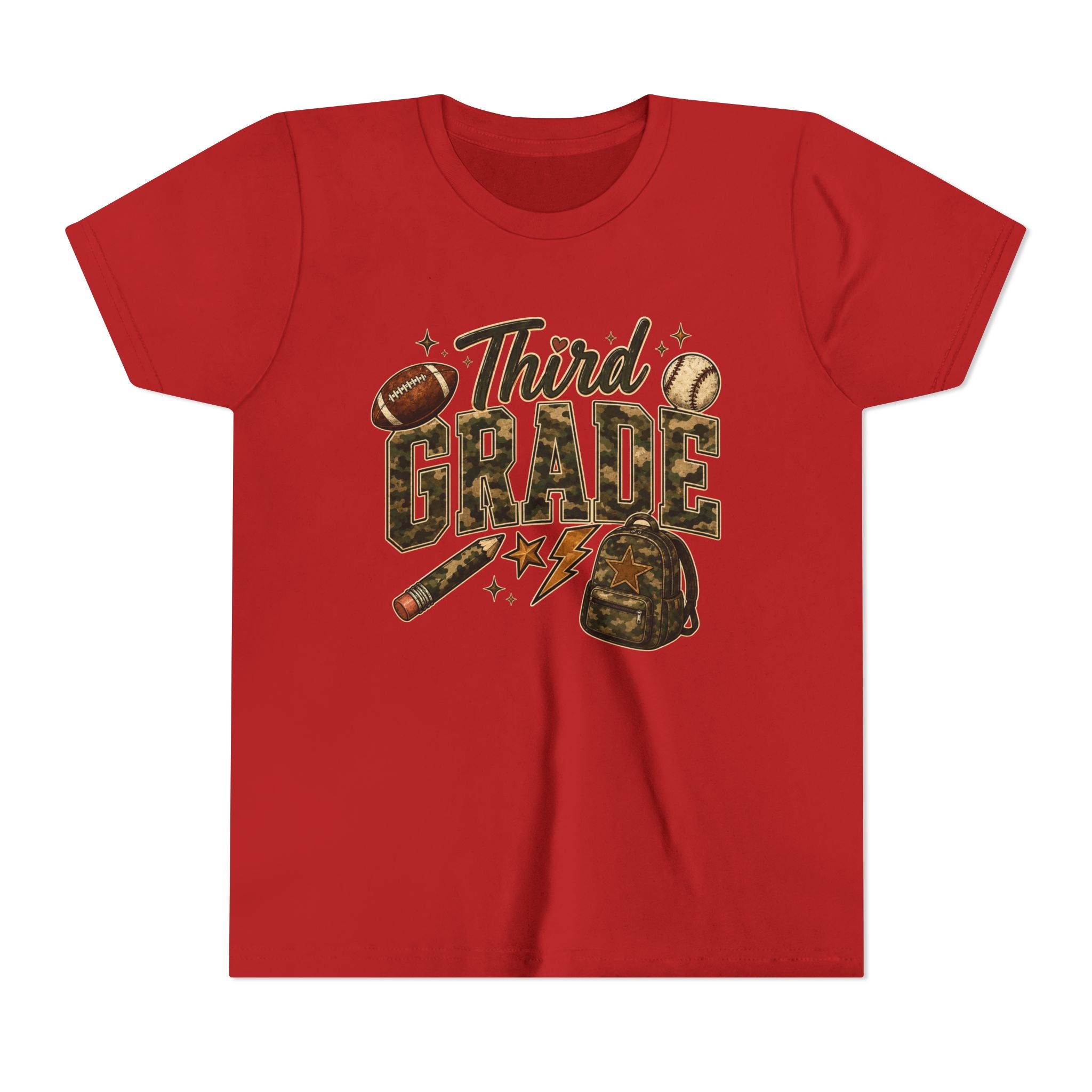 Third Grade Kids Tee - Back to School Sports Backpack Design
