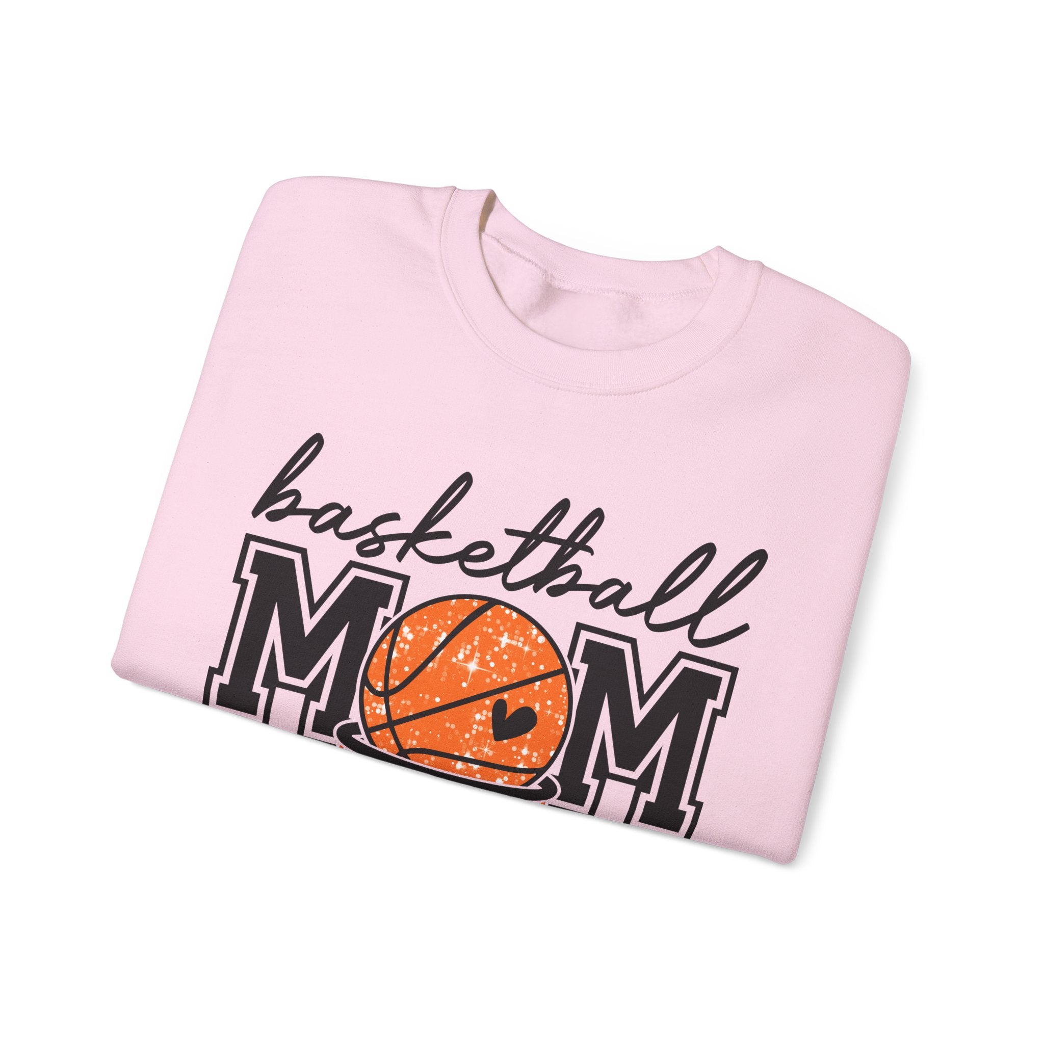Basketball Mom Crewneck Sweatshirt — Mom Basketball Shirt with Hoop Graphic