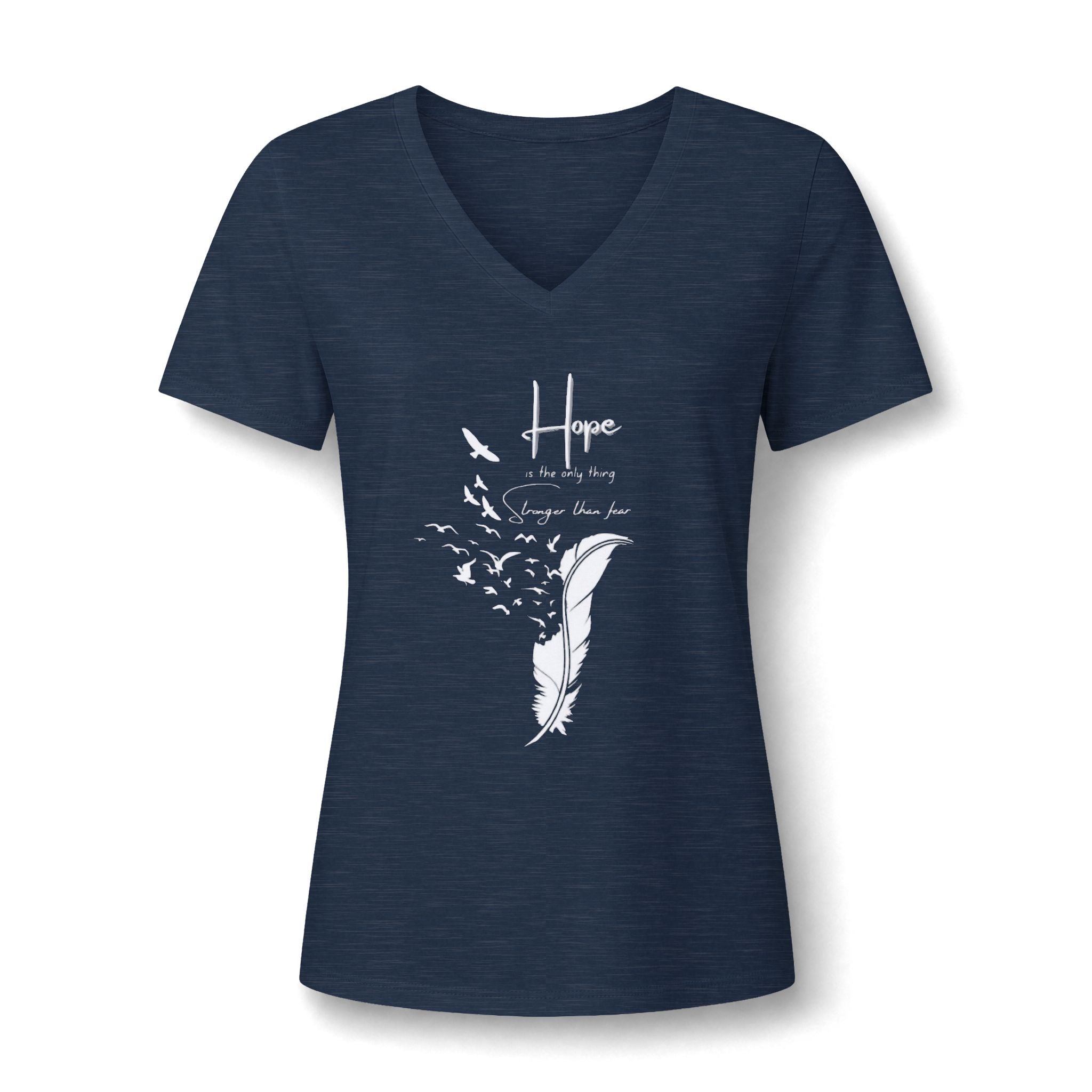Hope Feather V-Neck Tee — Inspirational Women’s Shirt