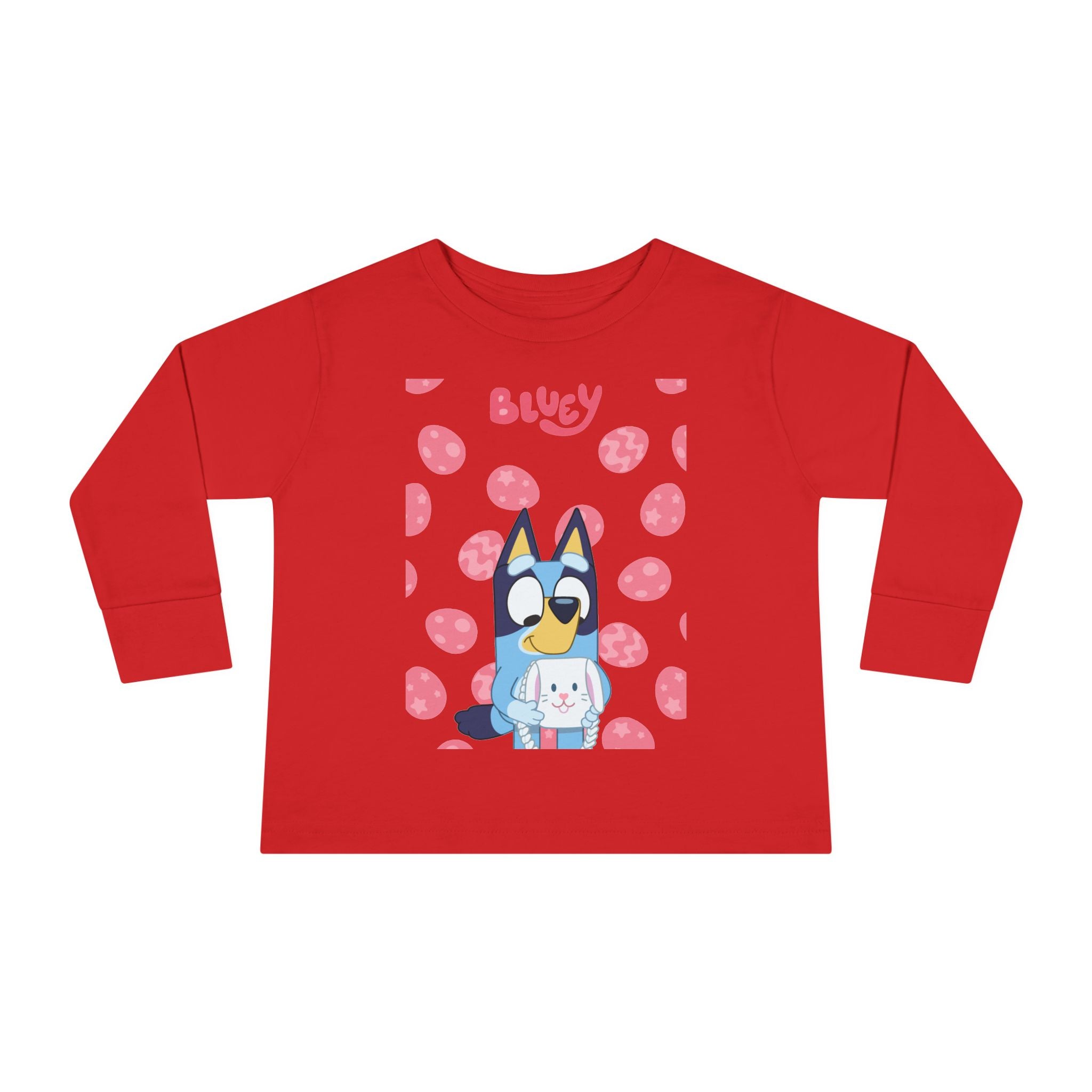 Bluey & Bunny Toddler Long Sleeve Tee — Cute Cartoon Puppy & Bunny Kids Shirt