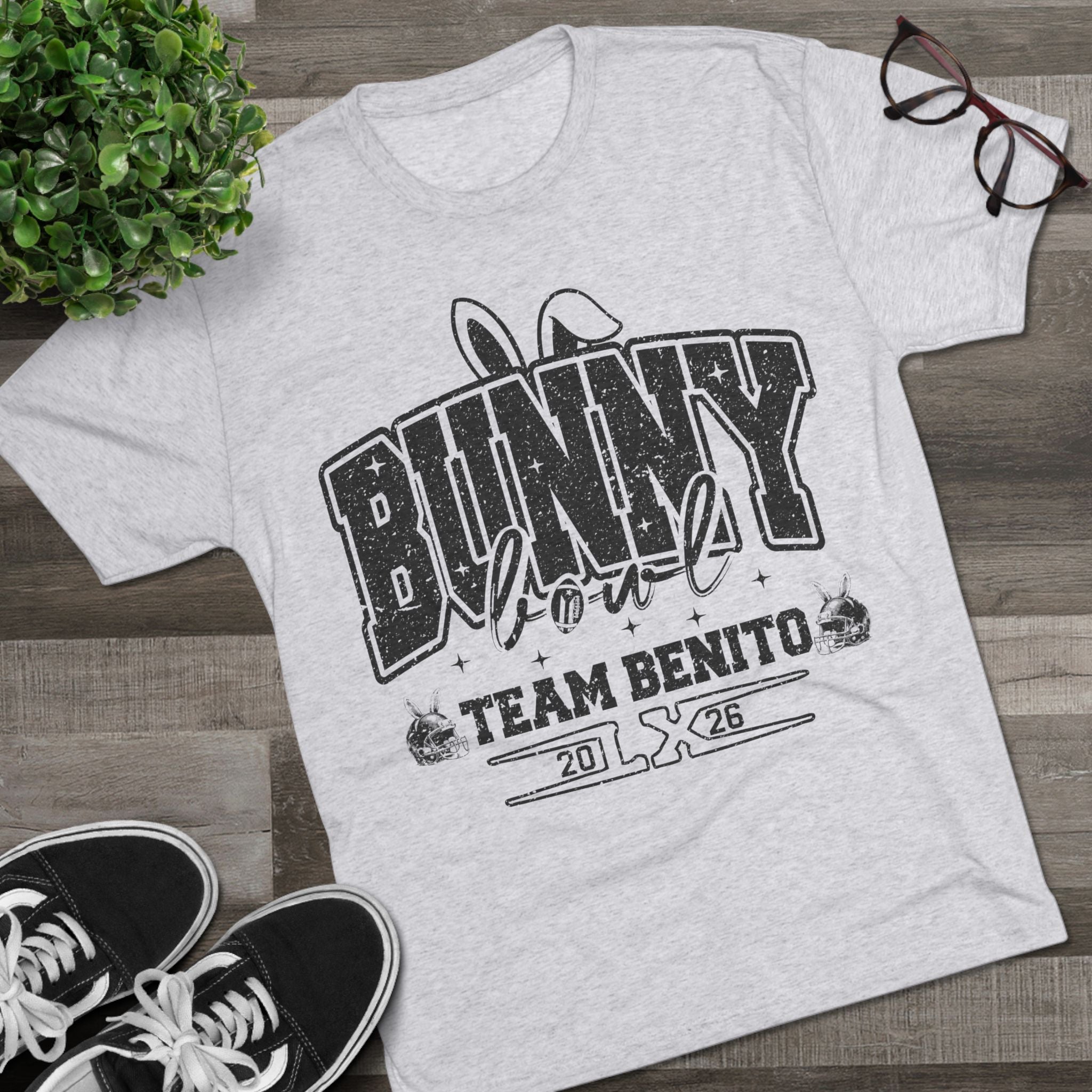 Bunny Bowl Team Benito Tee — Vintage Sports Easter Rabbit Graphic Shirt
