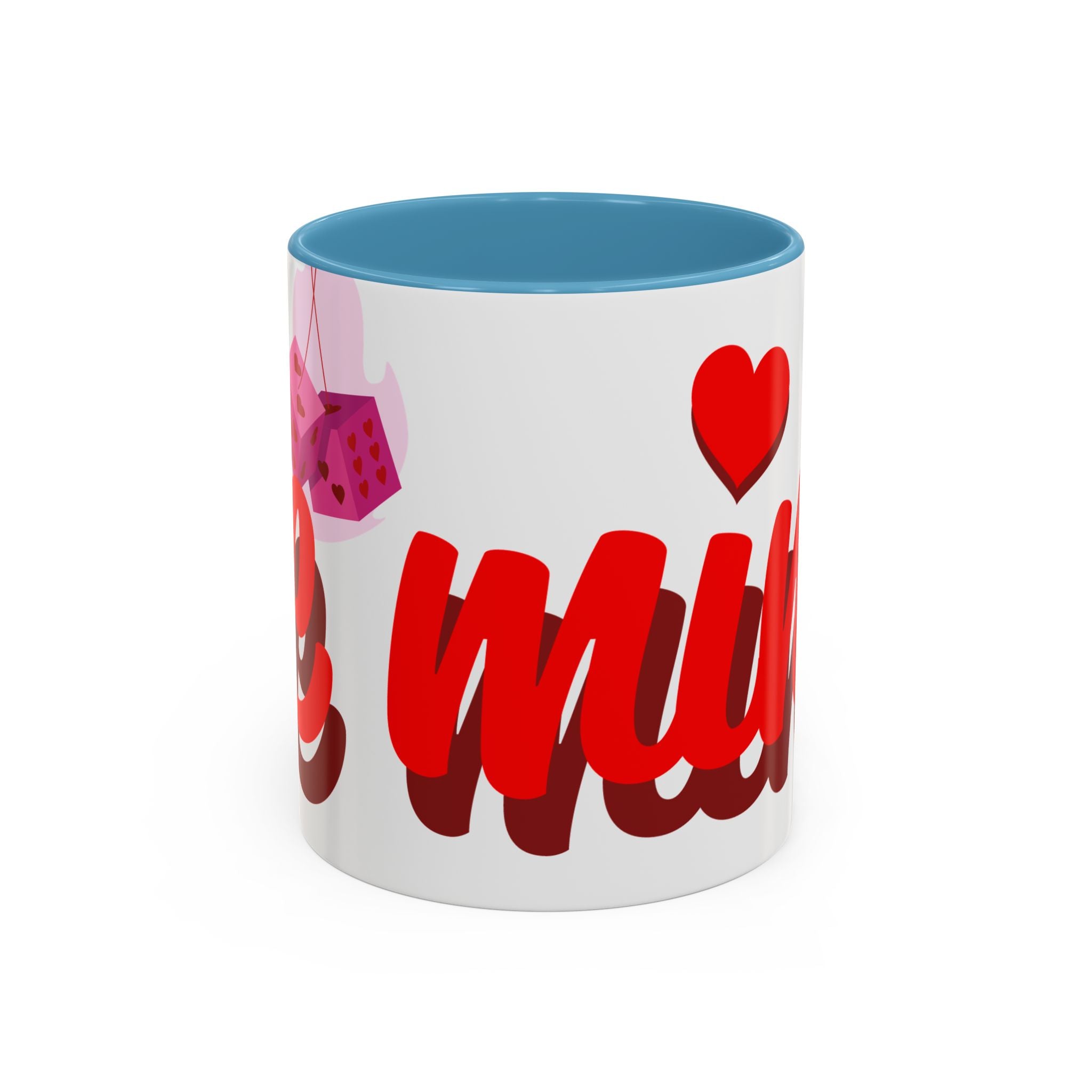 Be Mine Mug | Heart Valentine Coffee Mug, Accent Handle and Rim