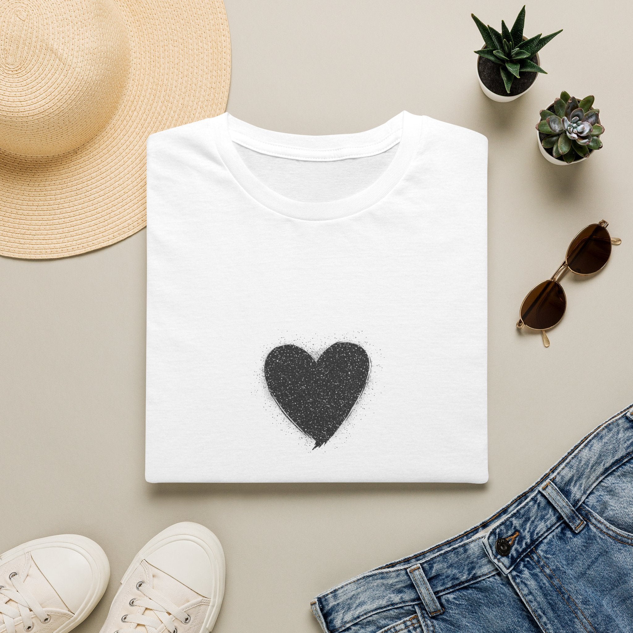 Distressed Black Heart T-Shirt