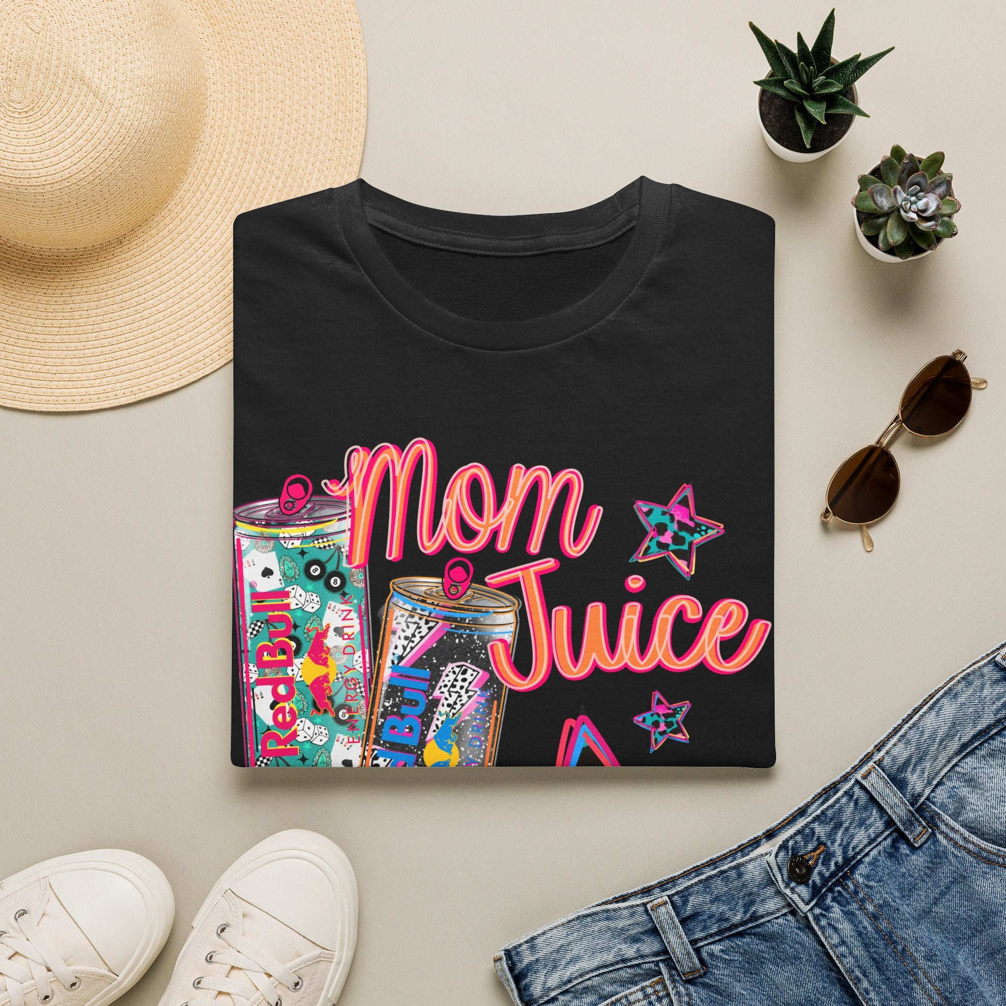 Mom Juice T-Shirt — Funny Red Bull Energy Drink Graphic Tee for Moms