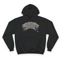Spooky Floral Champion Hoodie — White Halloween Graphic Sweatshirt