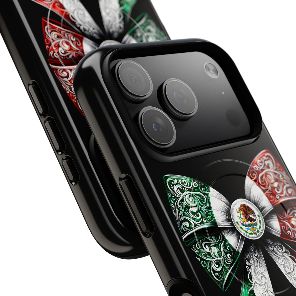 Mexican Flag Bow Tough Magnetic Phone Case — Patriotic Mexico iPhone Cover