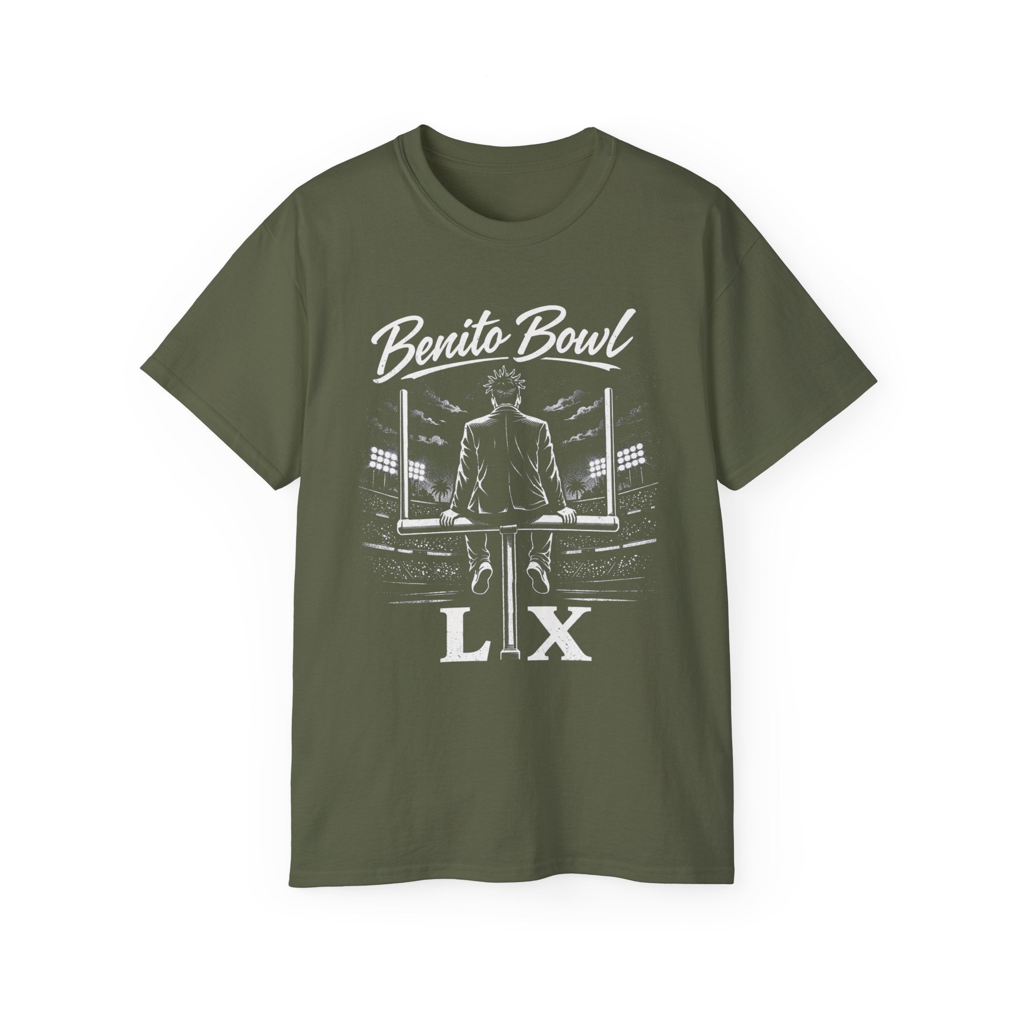 Benito Bowl LX Football T-Shirt — Vintage Stadium Coach Graphic Tee