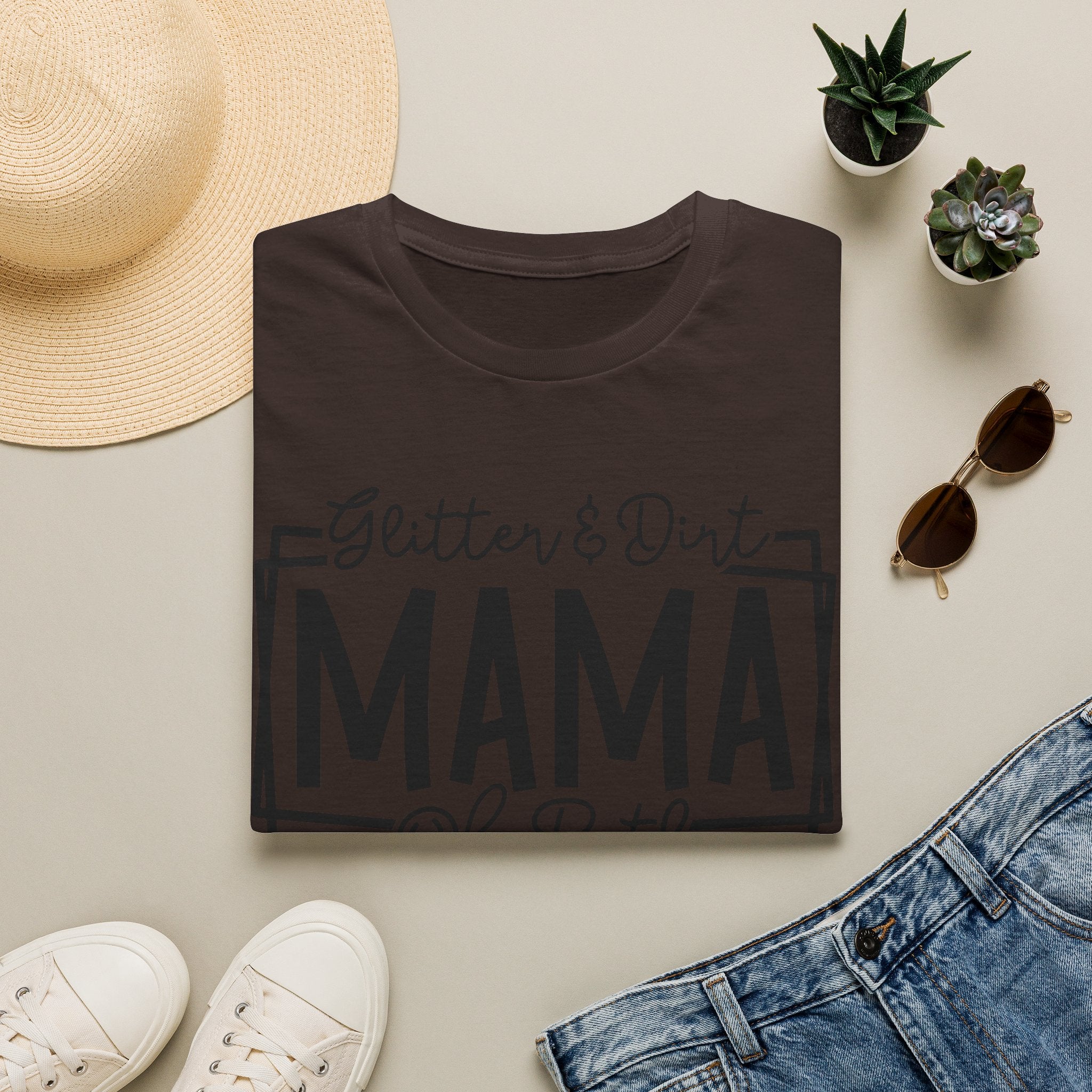 Mama of Both T-Shirt — "Glitter & Dirt" Mom Tee