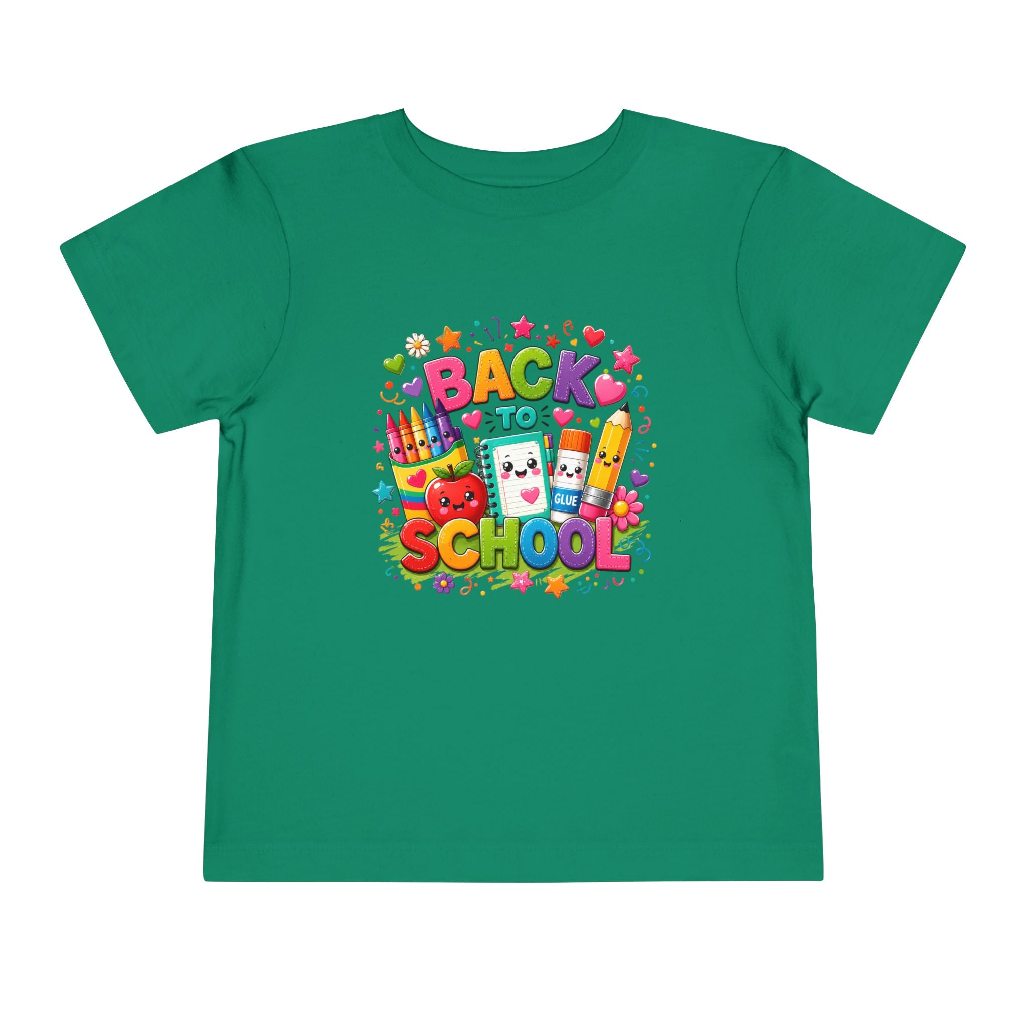 Back to School Toddler Tee – Cute Kawaii School Supplies Graphic