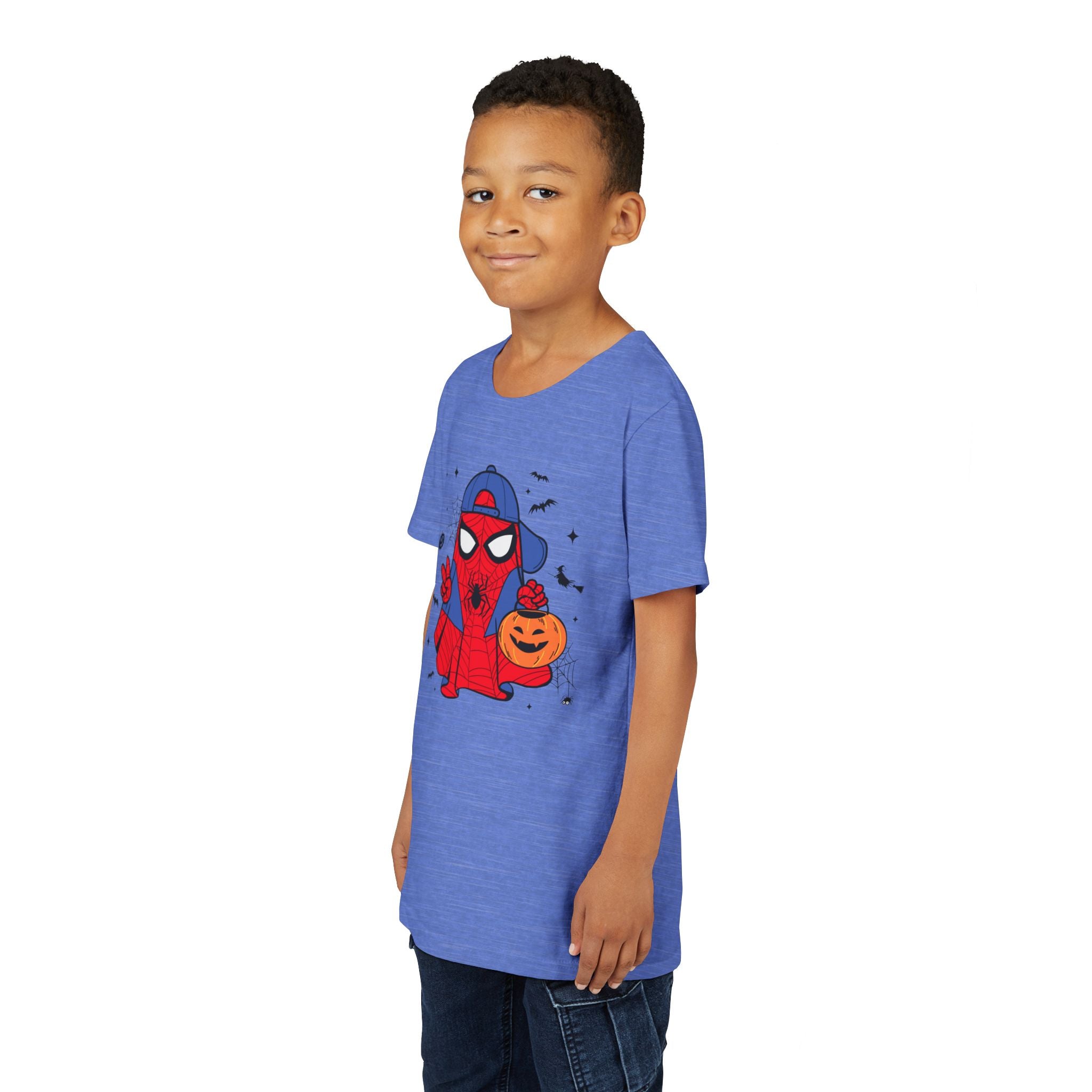 Kids Halloween Spider Superhero Tee – Cute Trick-or-Treat Pumpkin Design