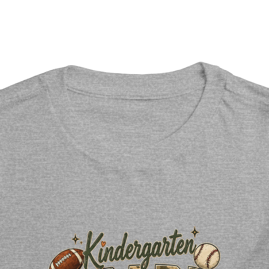 Kindergarten Grade Toddler Tee — Cute Back-to-School Football & Backpack Shirt