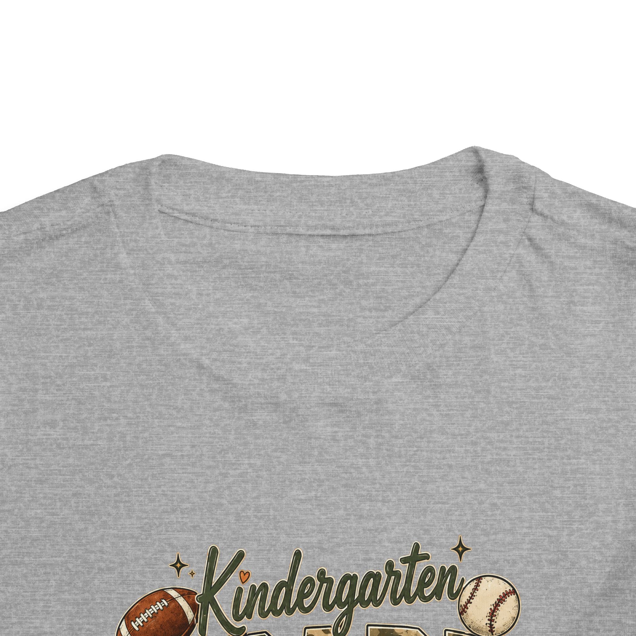 Kindergarten Grade Toddler Tee — Cute Back-to-School Football & Backpack Shirt
