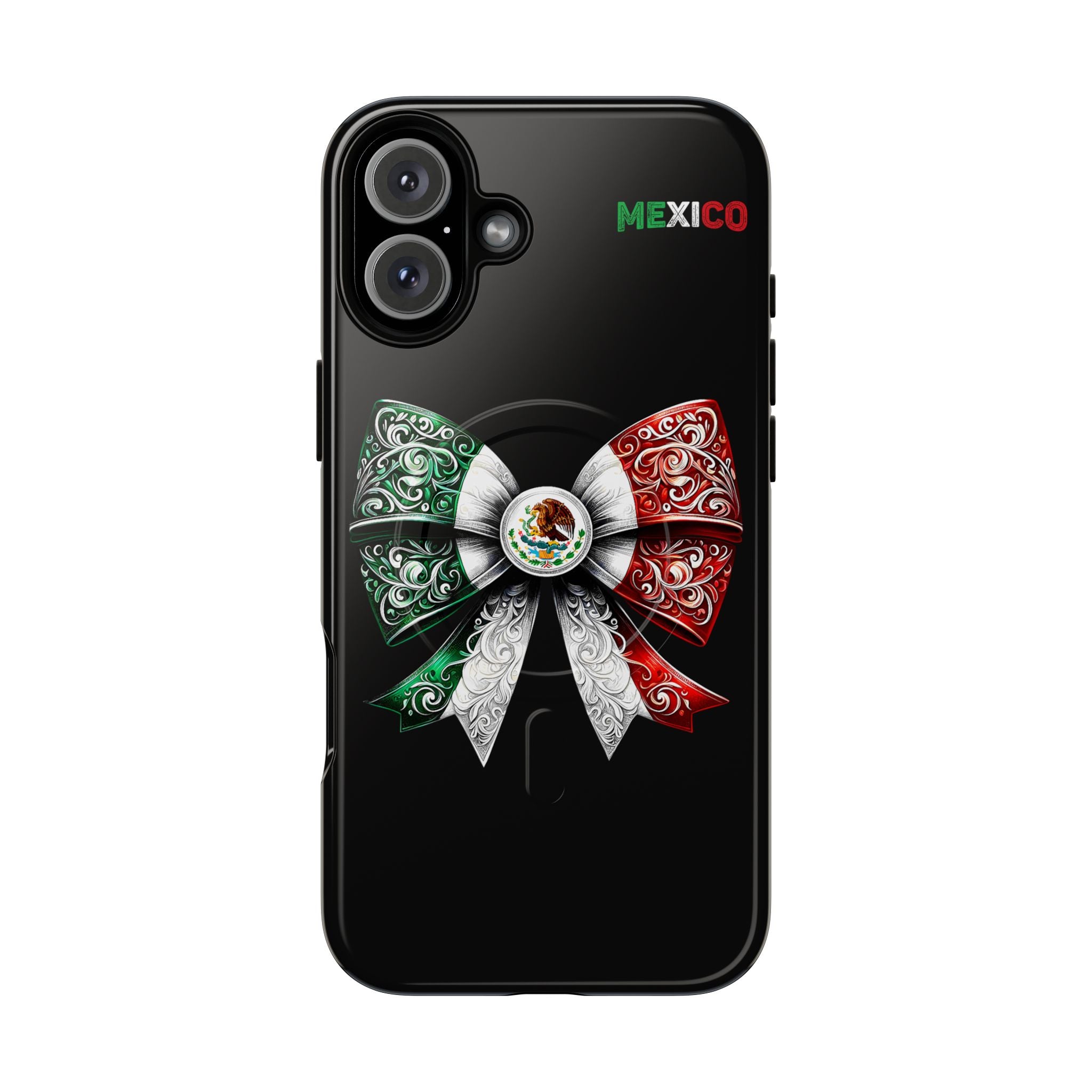 Mexican Flag Bow Tough Magnetic Phone Case — Patriotic Mexico iPhone Cover