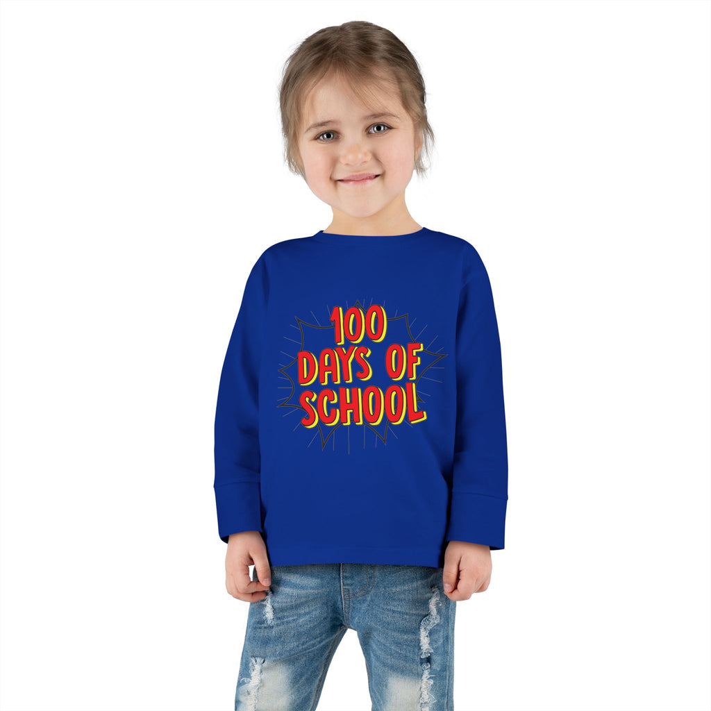 Toddler Long Sleeve Tee: "100 Days of School" Celebration Shirt