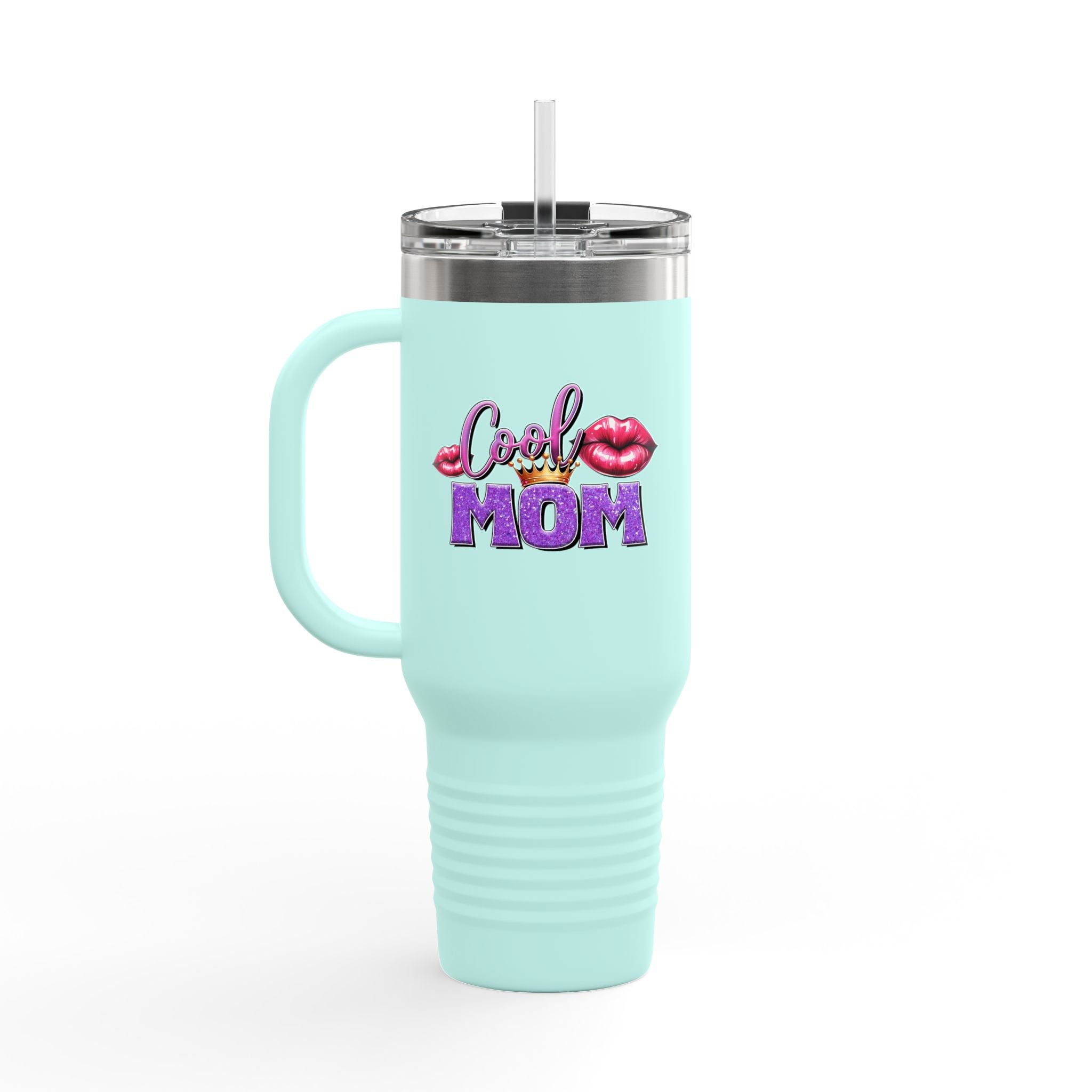 40oz Insulated Travel Mug – Loud Mom Lip Print (Keeps Drinks Hot & Cold)